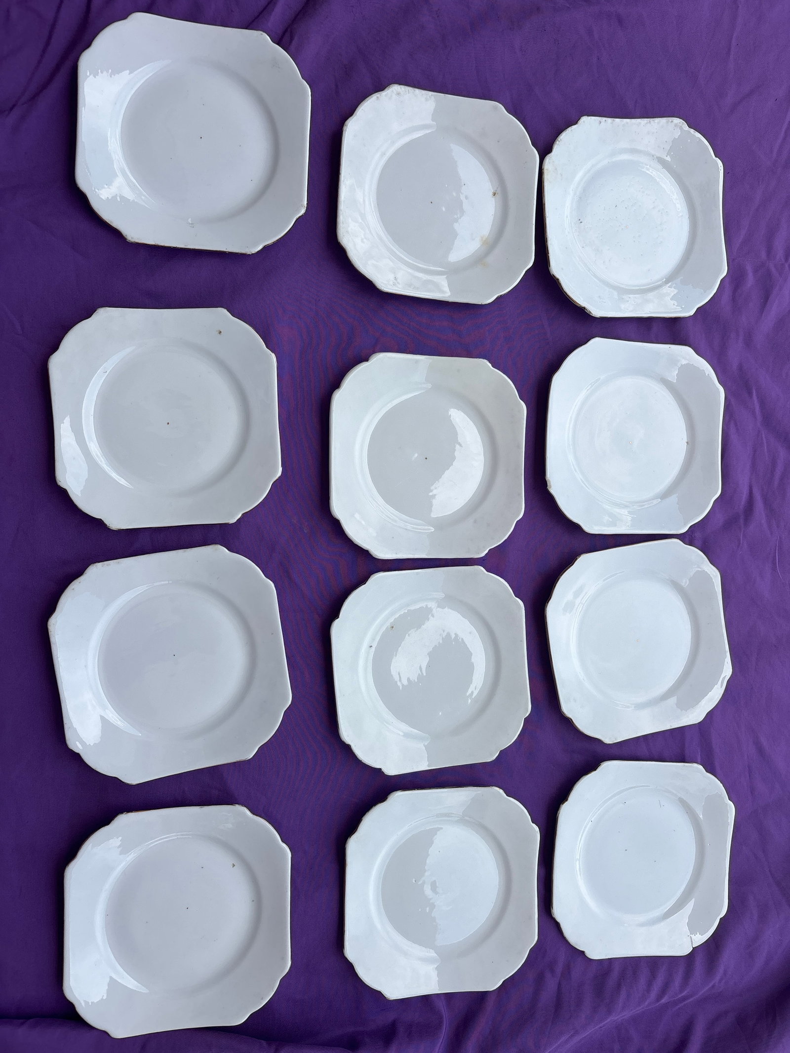 Twelve piece Shelley Art Deco dainty white plates (1 of 4)