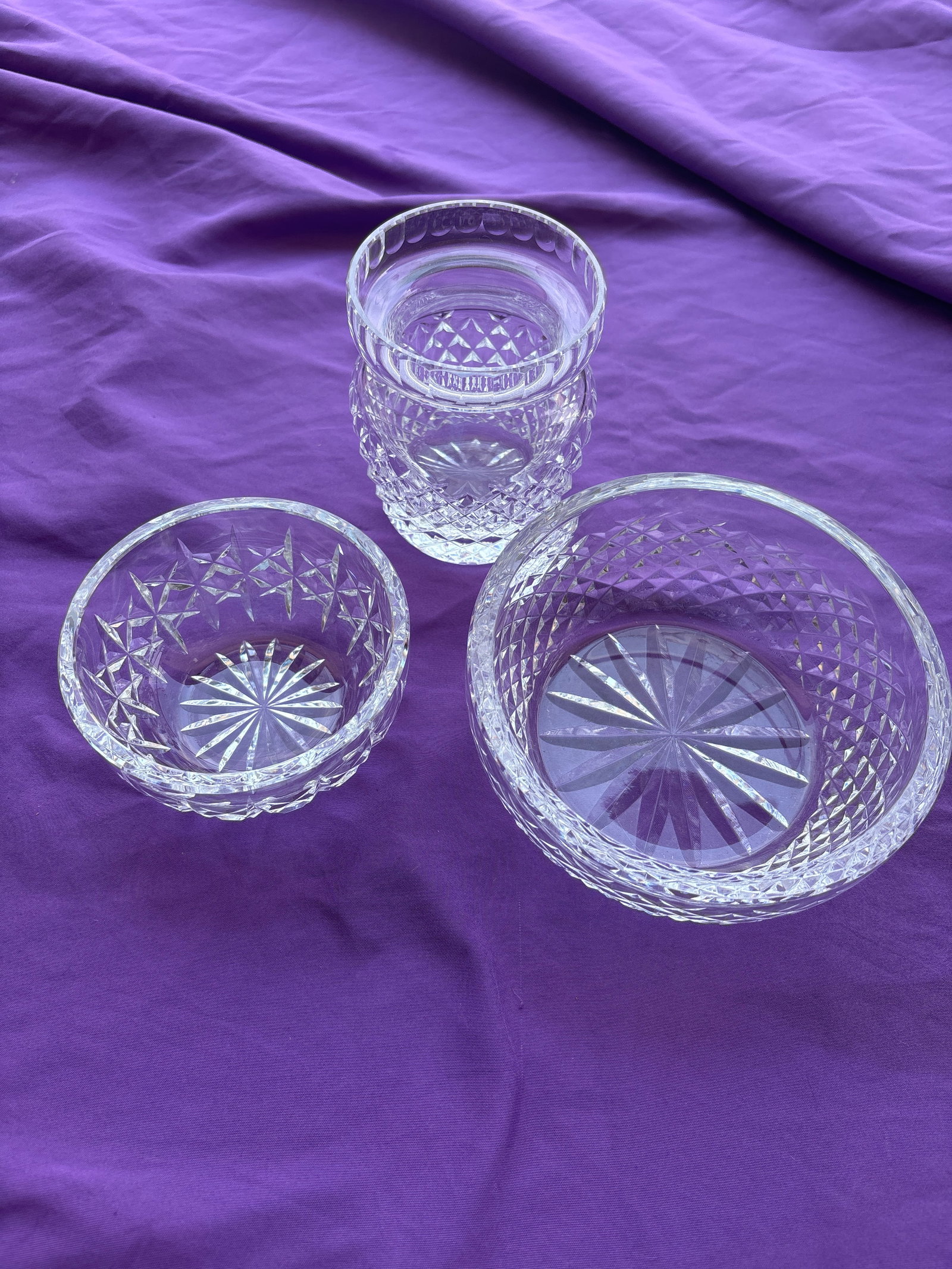 Three vintage signed Waterford Irish cut crystal bowls (1 of 4)