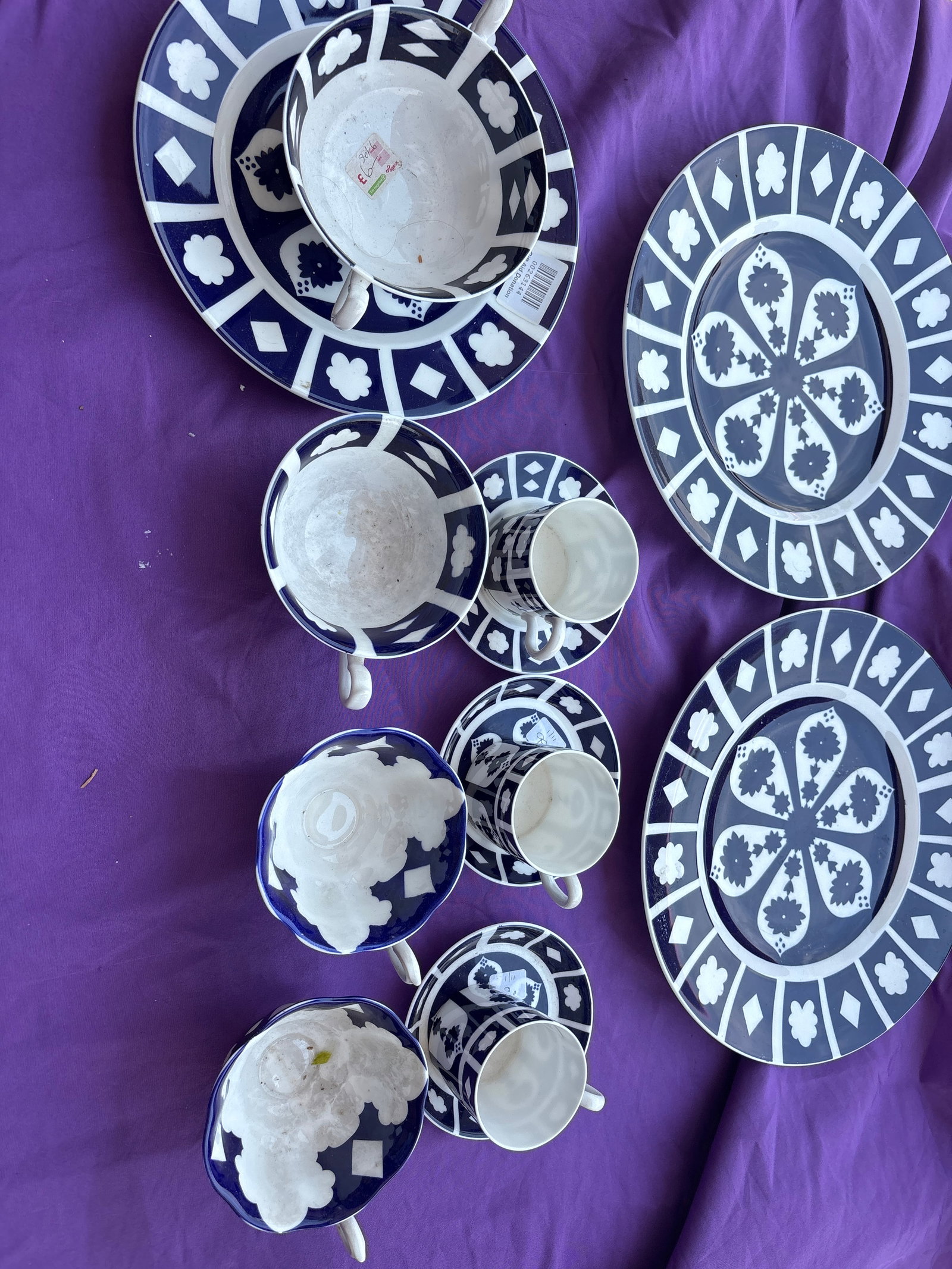 Thirteen assorted pieces Royal Crown Derby porcelain "Unfinished Imari" 1128: Thirteen assorted pieces Royal Crown Derby porcelain in the "Unfinished Imari" 1128 pattern.The design features a distinctive blue and white floral motif, characteristic of the brand's early productio