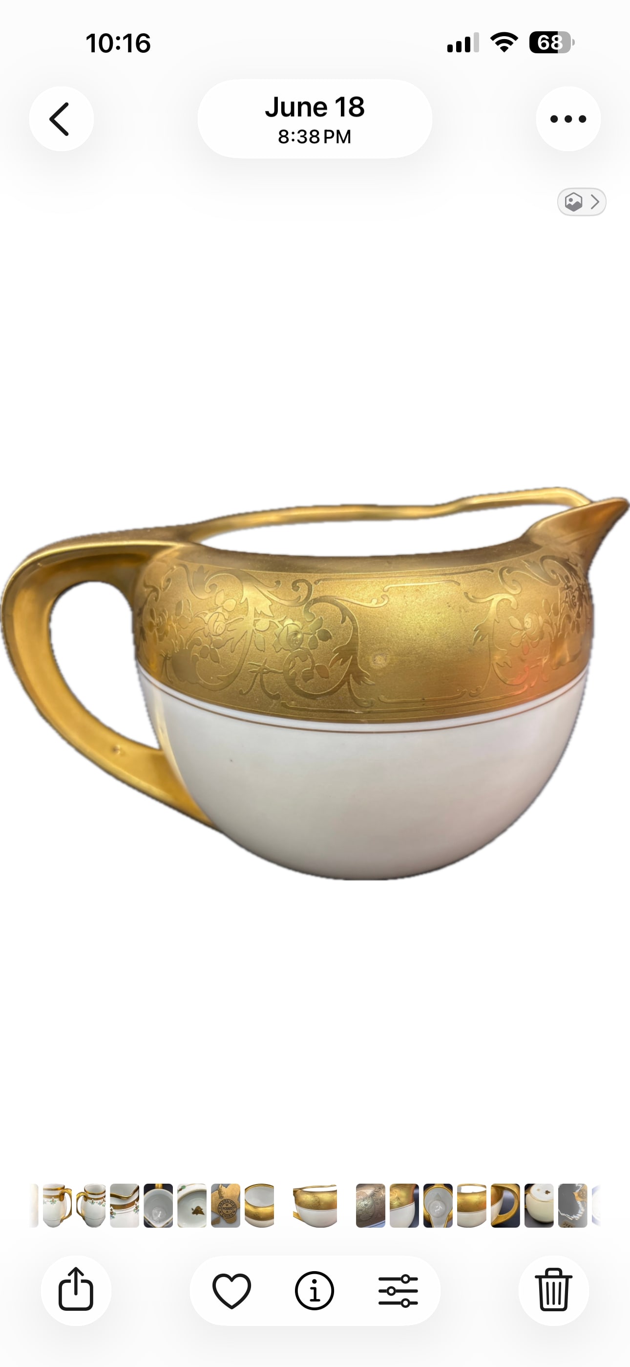 Antique Pickard China porcelain low pitcher (1 of 8)