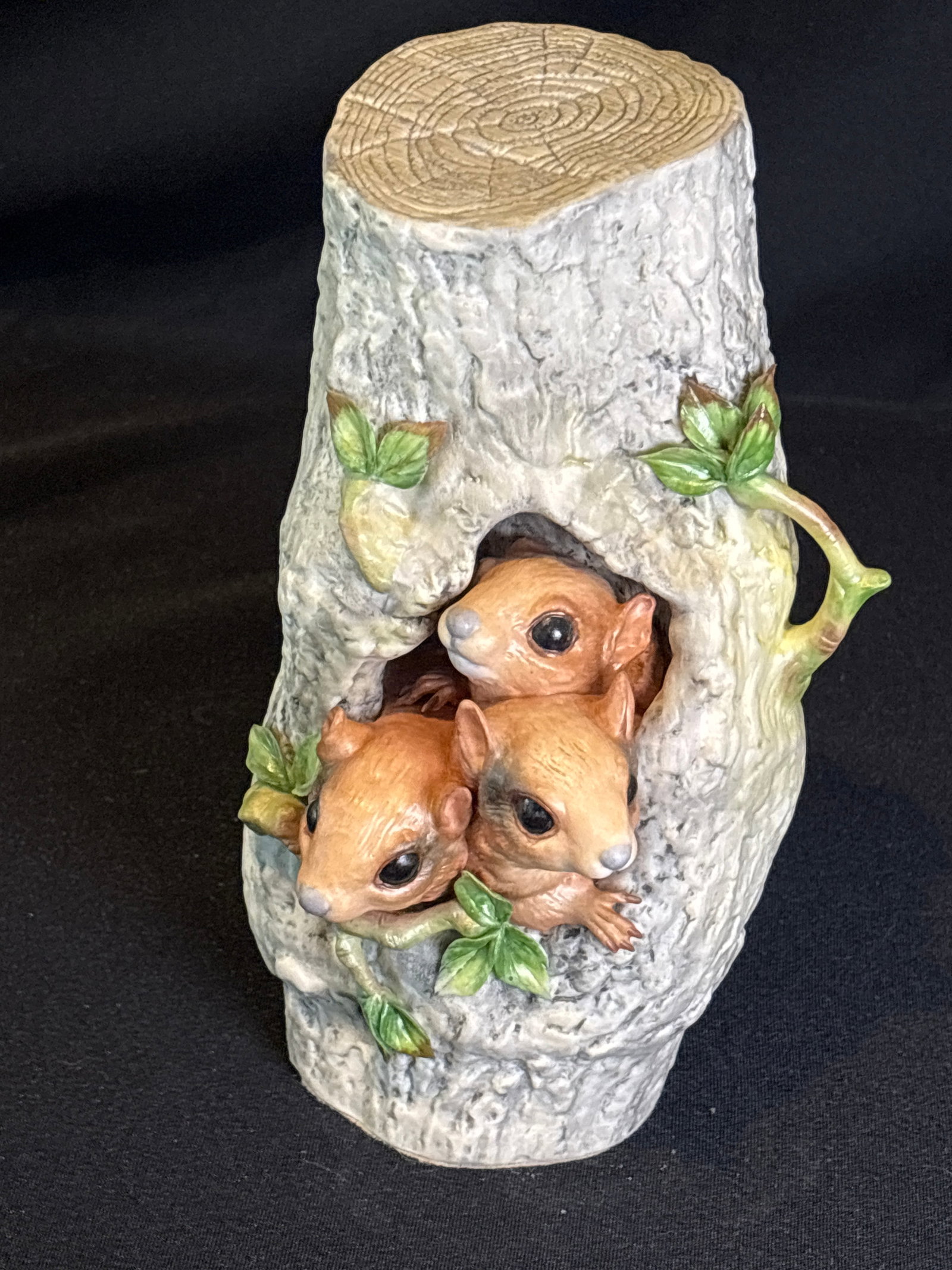 Limited Edition "High Rise" baby flying squirrels 8 inch figurine sculpture: "High Rise" baby flying squirrels figurine, a vintage collectible piece crafted by the renowned Cybis Studios.Key Facts and ValueDescription: It depicts a charming group of three baby flying
