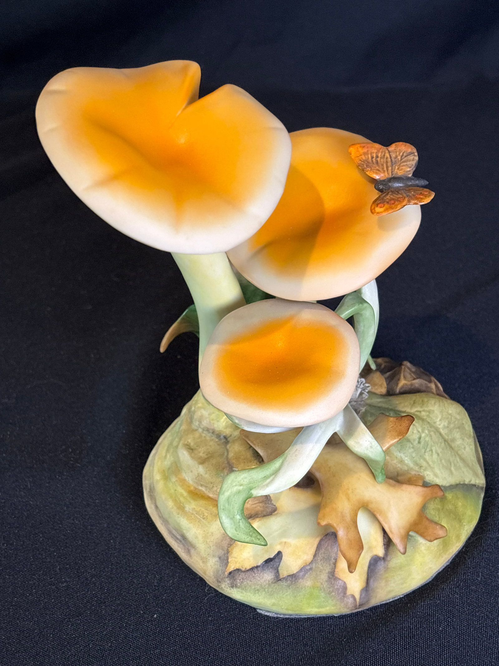 Cybis porcelain figurine titled "Mushroom, Jack-O'-Lantern 7 inch sculpture (1 of 8)