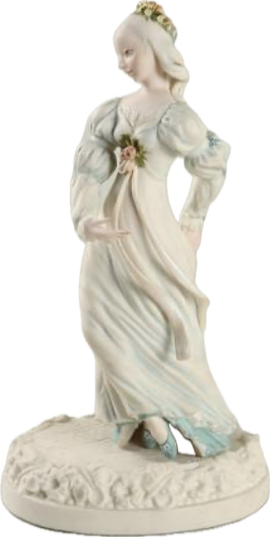 vintage Cybis Bisque Porcelain 'Enchanted Princess Aurora" 11.5 inch Figurine: "enchanted princess" most commonly refers to either the vintage fine porcelain figurine "The Enchanted Princess Aurora" created by Cybis Porcelain in 1973, Cybis "Enchanted Princess Aurora"Subject: A 