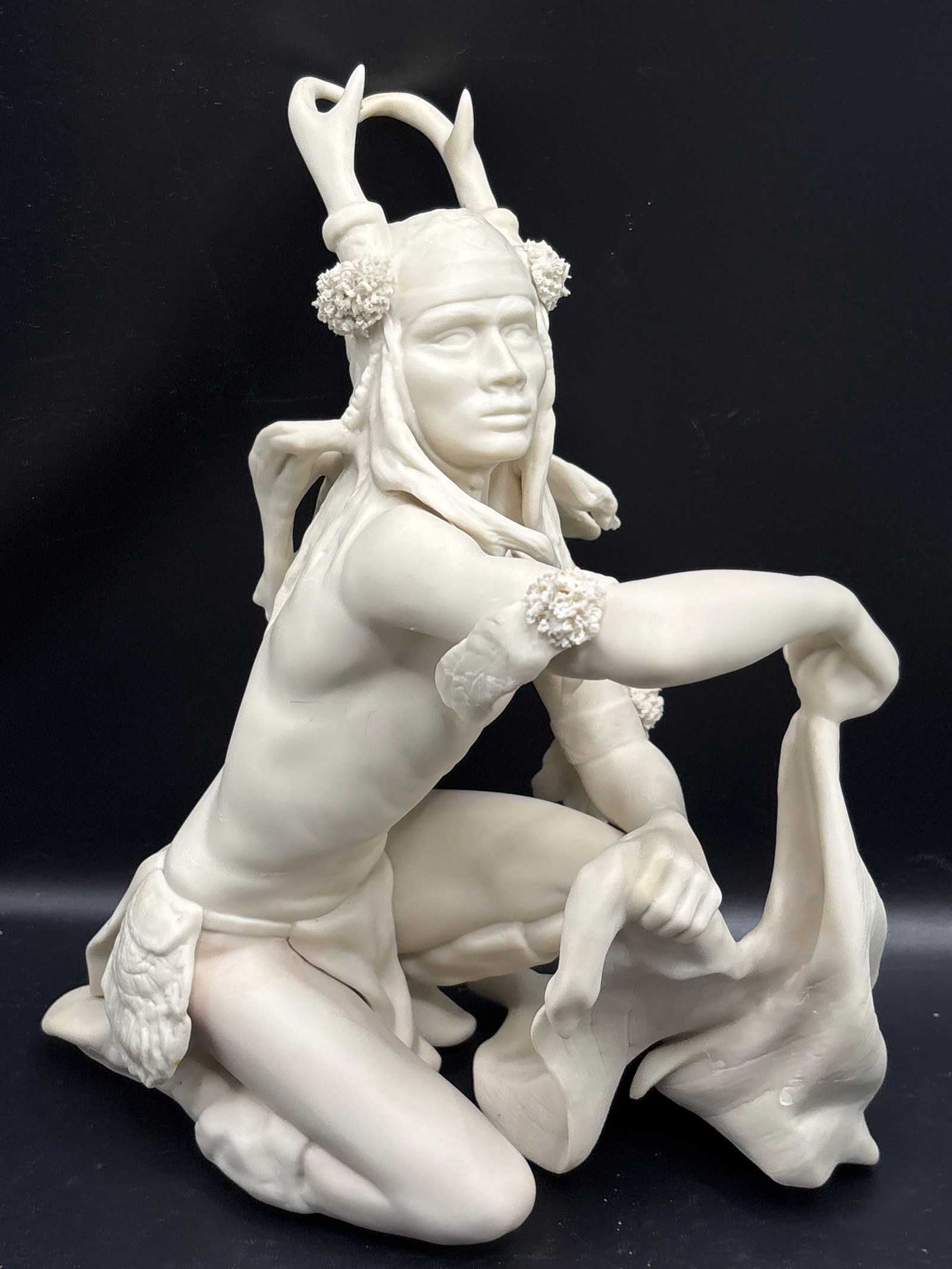 Unsigned unpainted white bisque version of the Cybis Apache "Chato" porcelain figurine (1 of 9)