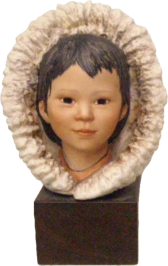Two 'Eskimo Child Head with Snow Bunting'porcelain sculpture (1 of 1)