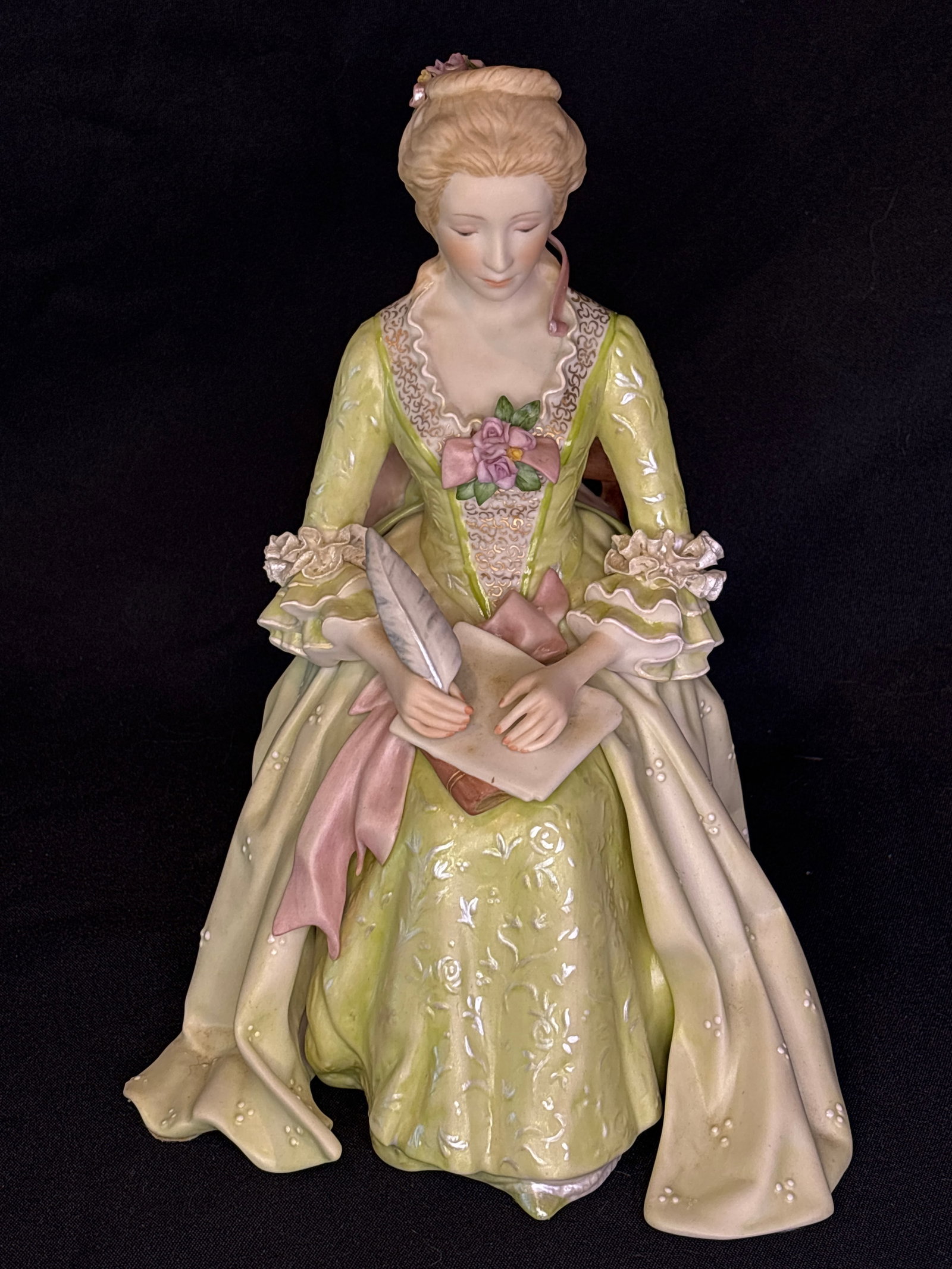 Uncommon variant Cybis "Abigail Adams" limited edition bisque porcelain sculpture: "Abigail Adams" limited edition bisque porcelain sculpture, produced by the renowned Cybis Porcelain studio. .......Designed by artist Lynn Klockner Brown, this specific figure was originally issued i