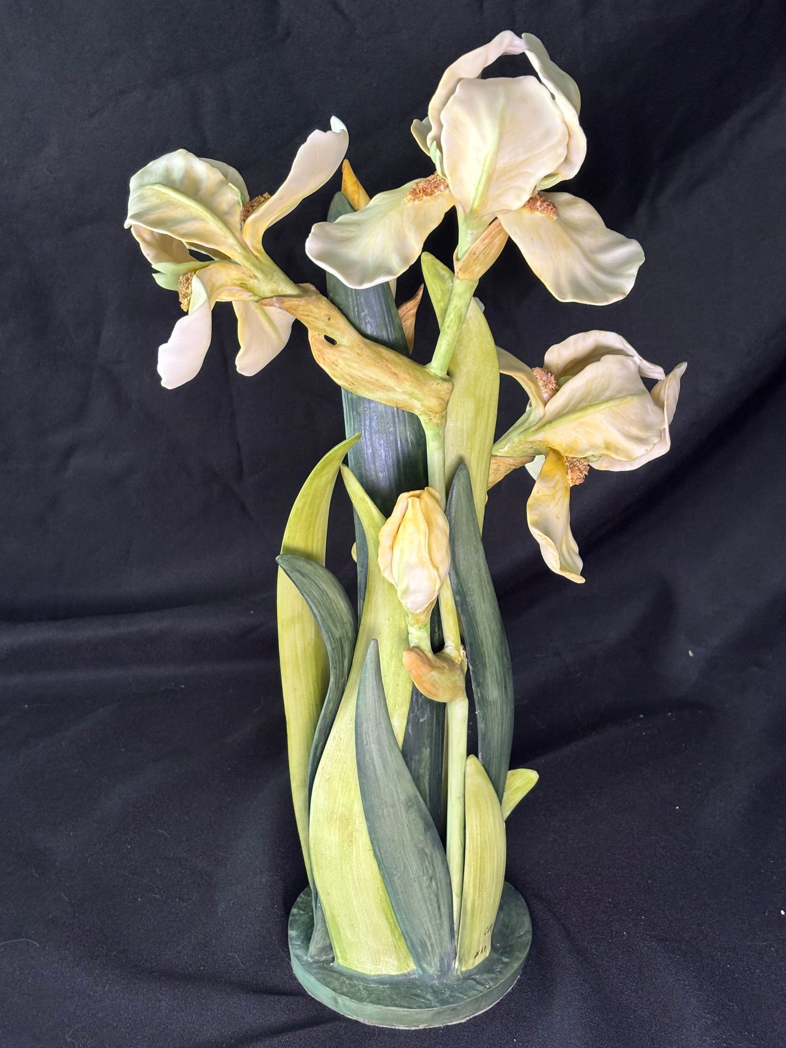 Rare variant "Iris" limited edition Cybis 16.5 inch floral sculpture (1 of 13)