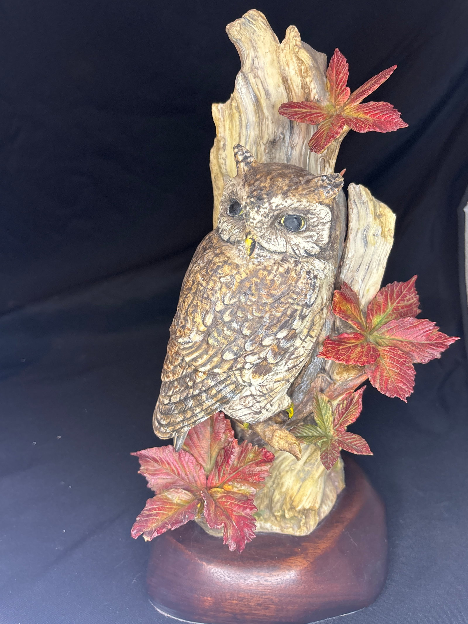 1969 limited-edition Cybis porcelain sculpture "American Screech Owl w/Virginia Creeper" (1 of 13)