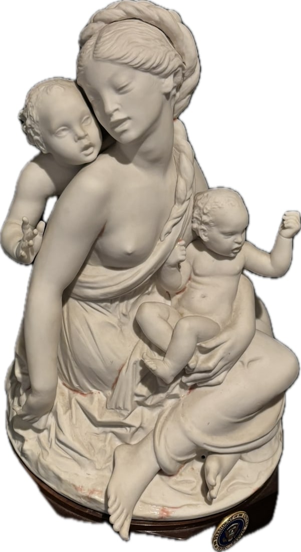One of a kind highly historic Cybis Porcelain sculpture titled "Latona and Her Children": incredibly rare, unreleased piece, Cybis Porcelain Studio specifically for First Lady Pat Nixon.......This specific sculpture never went into retail production. It was not included in any consumer cat
