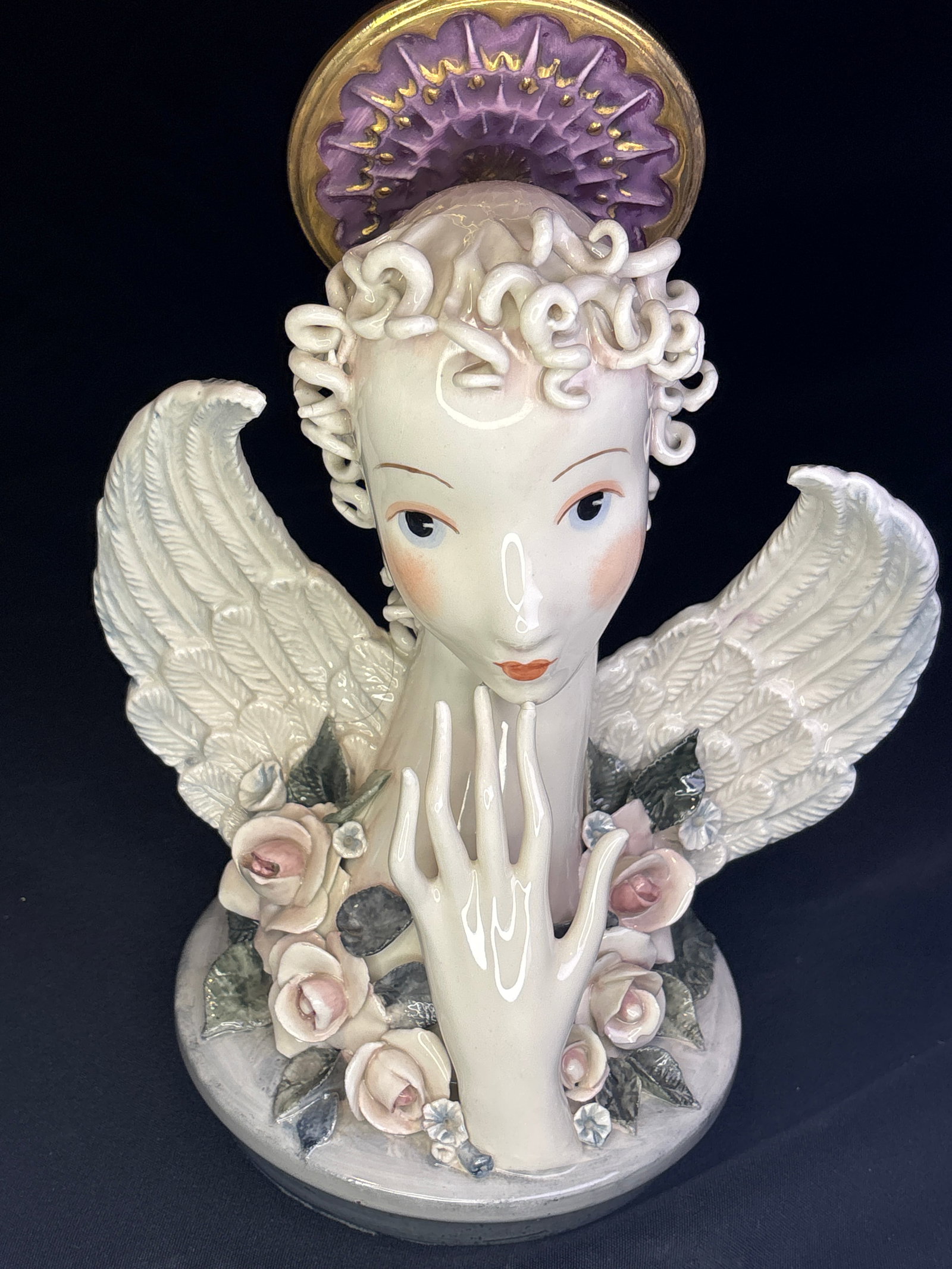 1940's "Celestine" angel 12 inch bust, designed by artist Marja Cybis: "Celestine" angel bust, designed by artist Marja Cybis. This design was originally created in the early 1940s by Boleslaw and Marja Cybis.The "Papka" Early versions of this angel were sculpted