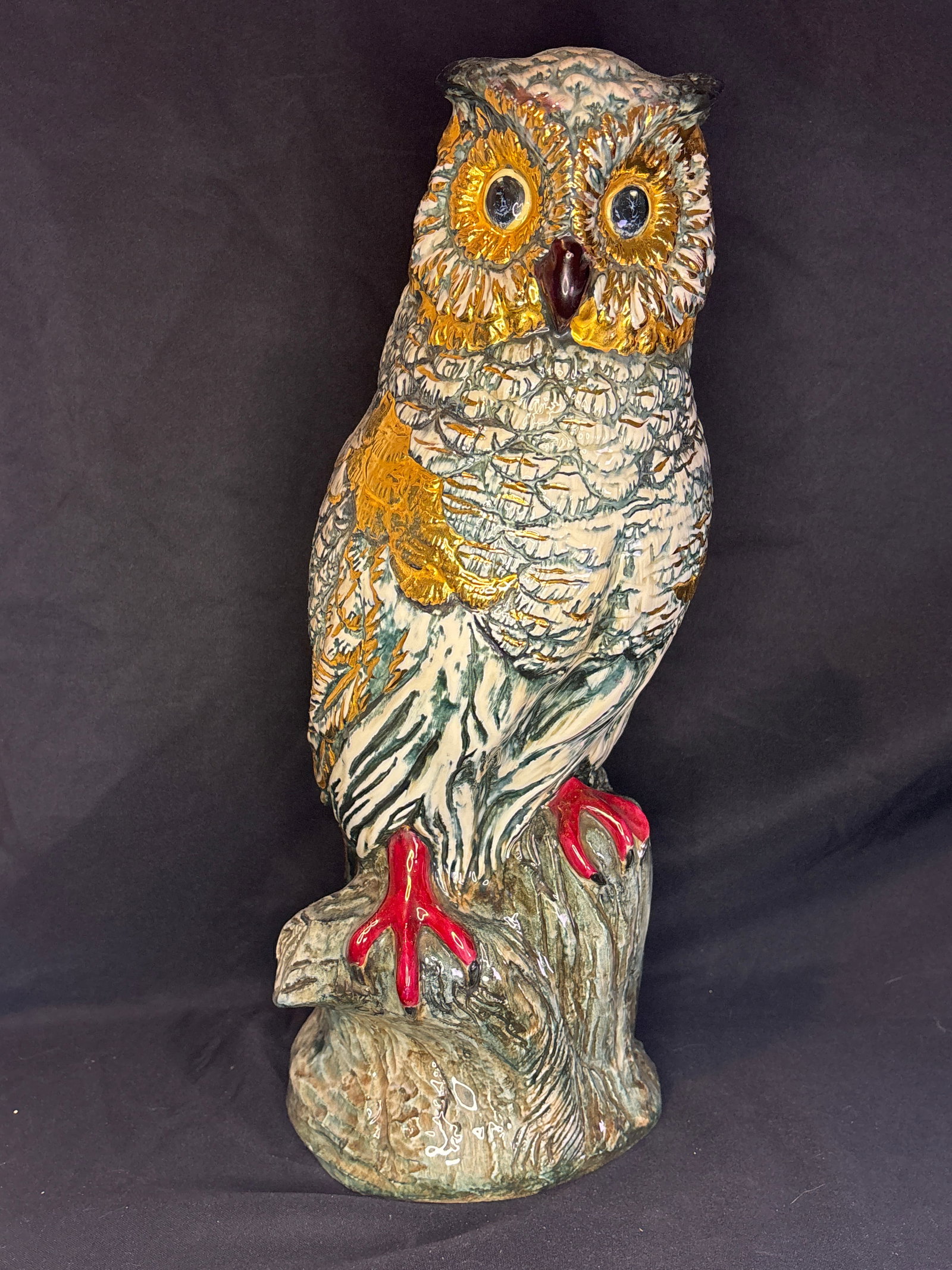 absolute crown jewel Cybis Great Horned Owl Glazed "Stained Glass" Era (1950s)18inch statue (1 of 16)