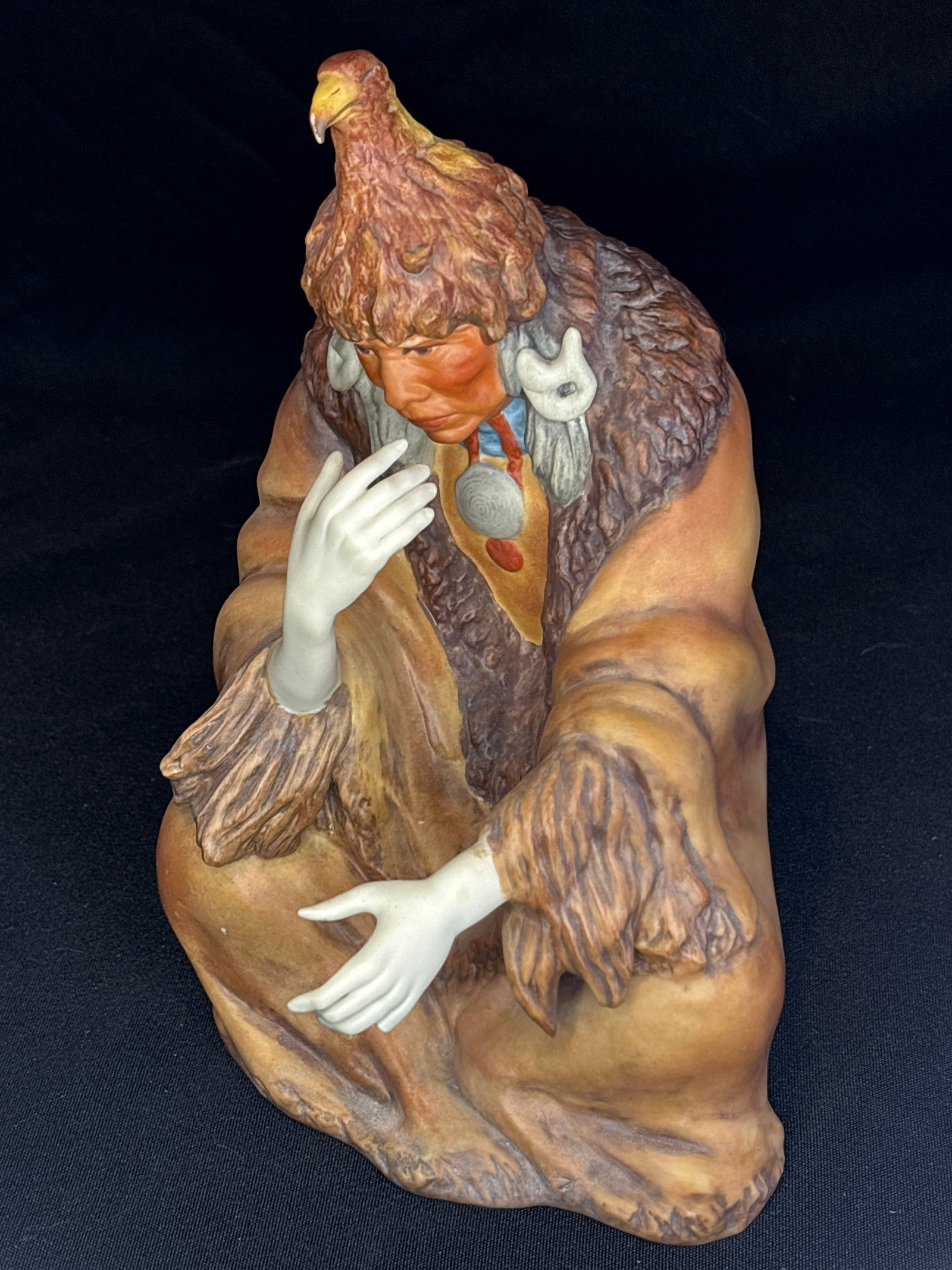 Limited edition Cybis porcelain figurine Atotarho (also spelled Tadodaho) 9inch statue: Cybis bisque porcelain figurine representing Atotarho (also spelled Tadodaho), a historic Onondaga chief.This specific figure is one half of the highly detailed, limited-edition masterwork titled "Iro