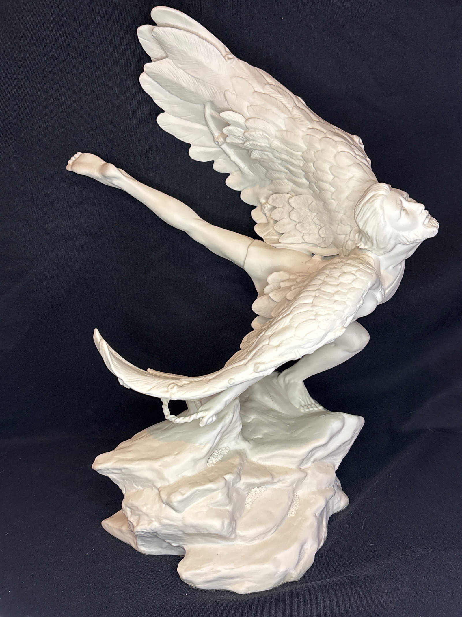 Rare Cybis white bisque porcelain Icarus from "Classical Impressions" series 19 inch statue: "Icarus", a rare white bisque porcelain sculpture from the "Classical Impressions" series produced by Cybis Art Studio.About the PieceArtist: Sculpted by freelance artist Gertrude Fass.Release Date: I