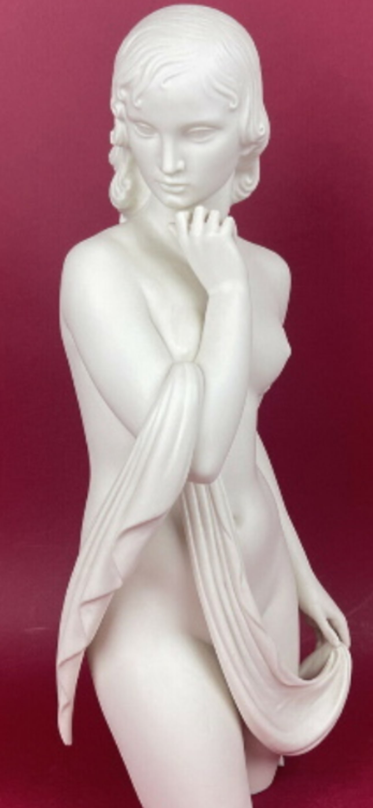 Table lamp limited edition "Dream of Venus" white bisque version 20 inch sculpture: As a lamp, "Dream of Venus" white bisque version, a limited-edition porcelain piece created by the Cybis studio. Part of the Classical Impressions collection; February 1988. Stands approximately 20 in