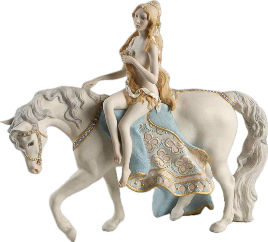 Lady Godiva; one of the studio's most sought-after historical portrait sculptures: Cybis Lady Godiva is a highly collectible, limited-edition porcelain sculpture introduced by the Cybis Porcelain studio in Fall 1982. Masterfully designed by sculptor Lynn Klockner Brown, this rare eq