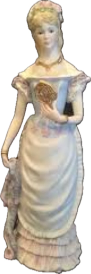 Highly intricate Limited edition "Camille" Cybis 14 inch sculpture: "Camille" is a highly intricate, limited-edition bisque porcelain figurine released by Cybis Porcelain in 1983. Inspired by Alexandre Dumas' famous literary work La Dame aux Camélias, the piece stand