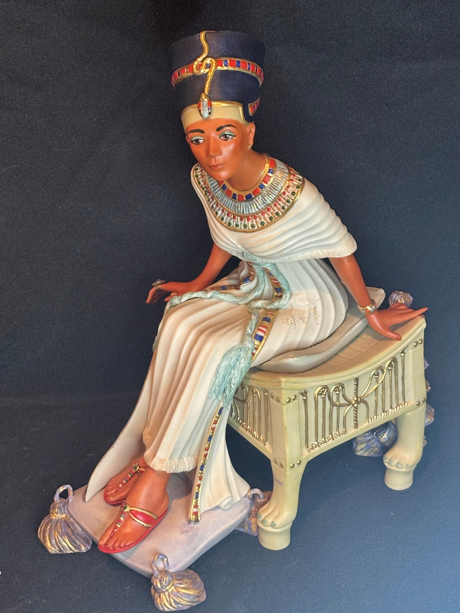 Second offered; Cybis Queen Nefertiti porcelain 12 inch figurine (1 of 9)