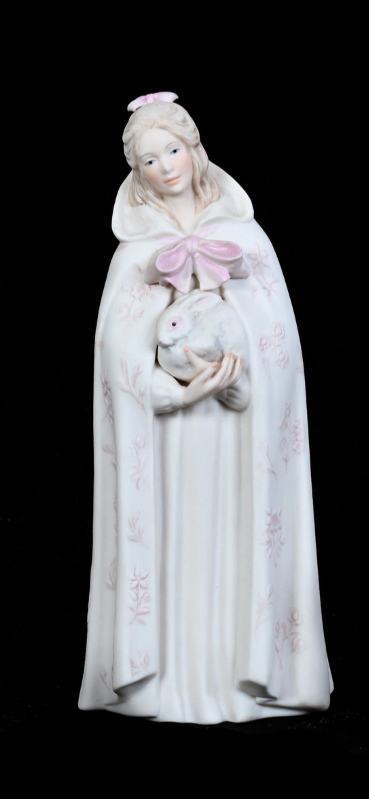 Second offered; vintage Cybis porcelain "Melissa" 10 inch figurine: Second offered; Cybis porcelain figurine titled "Melissa" (also known as "Melissa Shelters the Timid Hare"), introduced in 1976.OverviewCreator/Brand: Cybis PorcelainDesign Name: MelissaDesign Number: