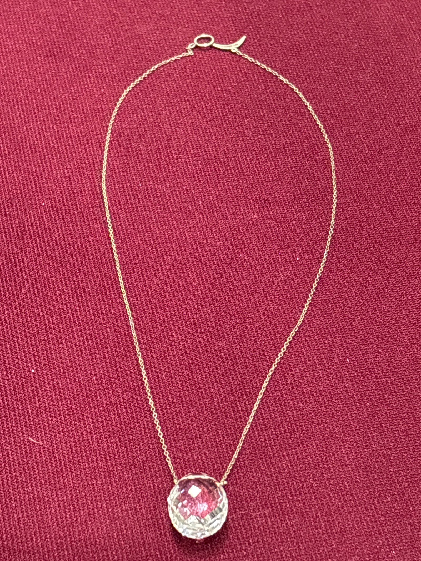 Chan Luu faceted clear quartz pendant necklace 2&1/4 inch (1 of 5)