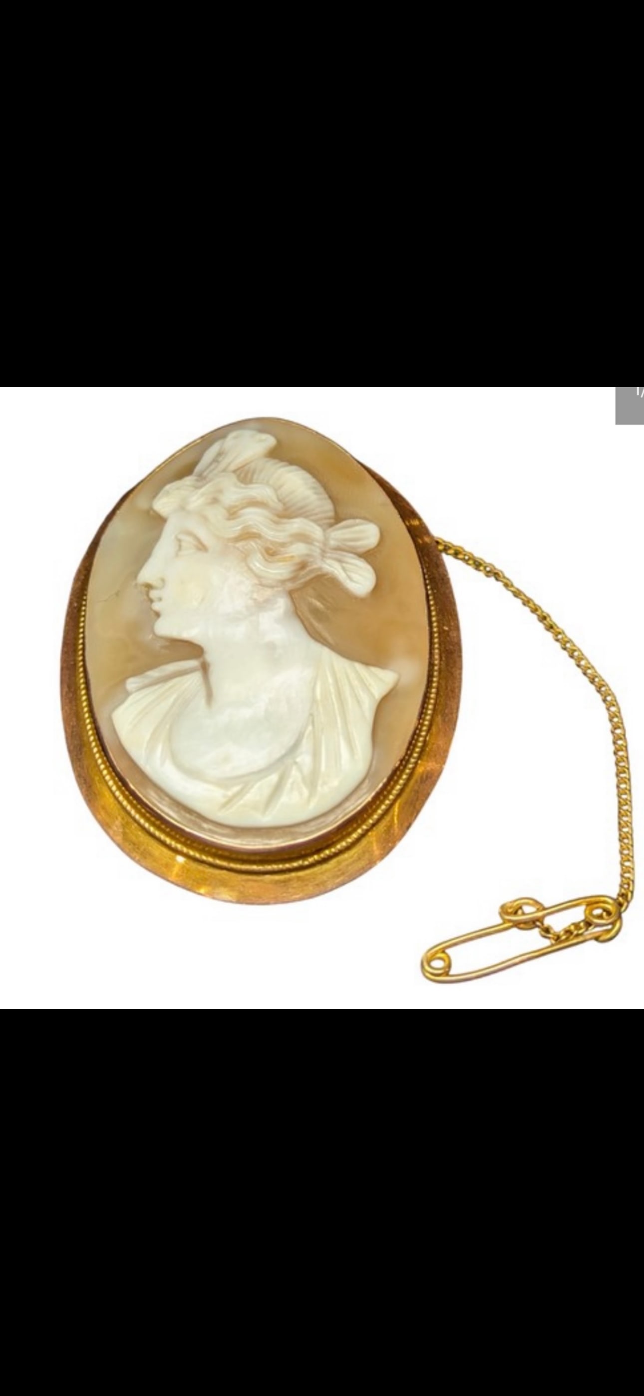 Fabulous Large English 9 k gold 9.3 grams antique or vintage shell cameo brooch (1 of 2)