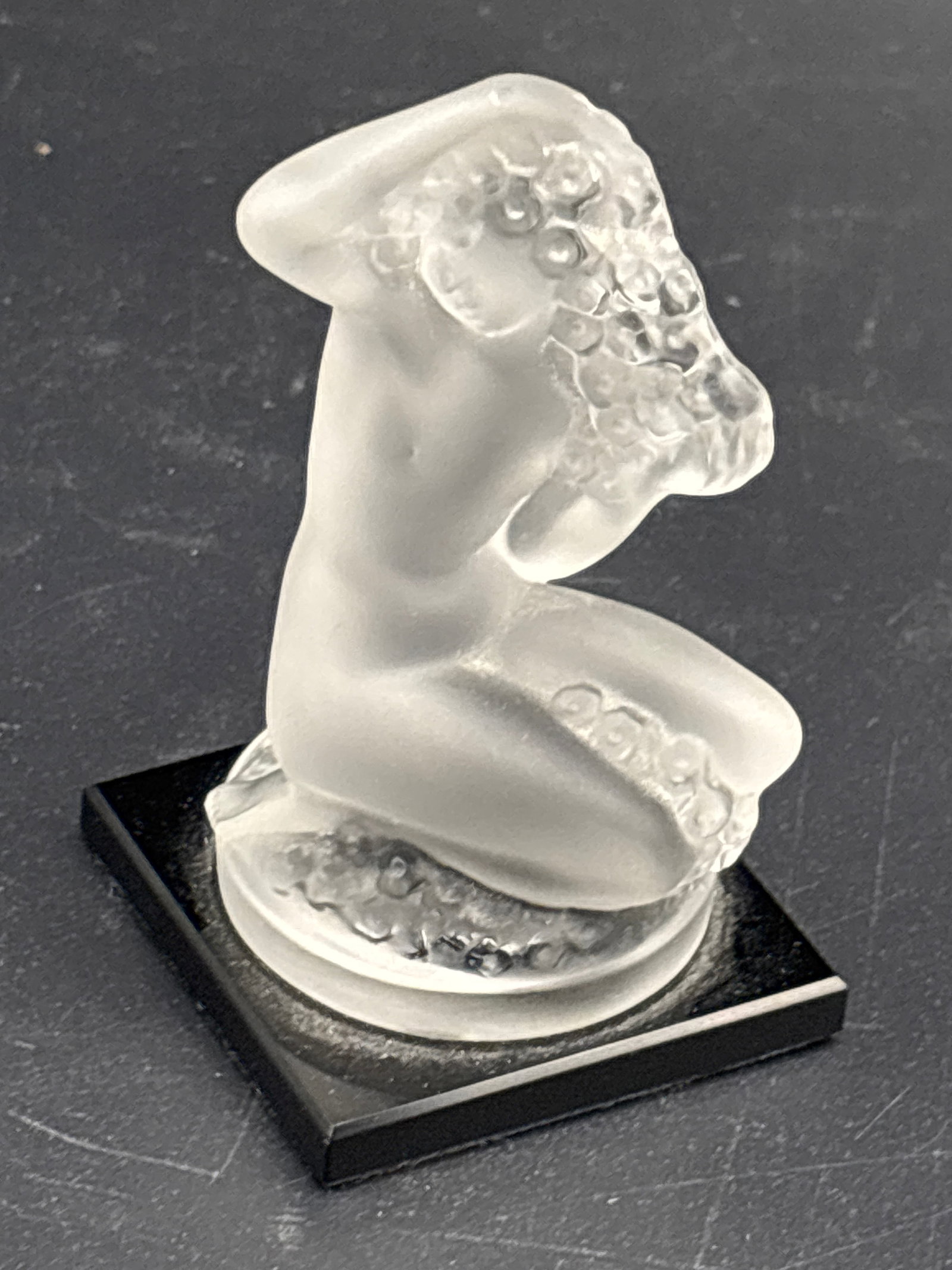 Original signed Lalique "Floréal" French frosted crystal statuette features a nude female (1 of 6)