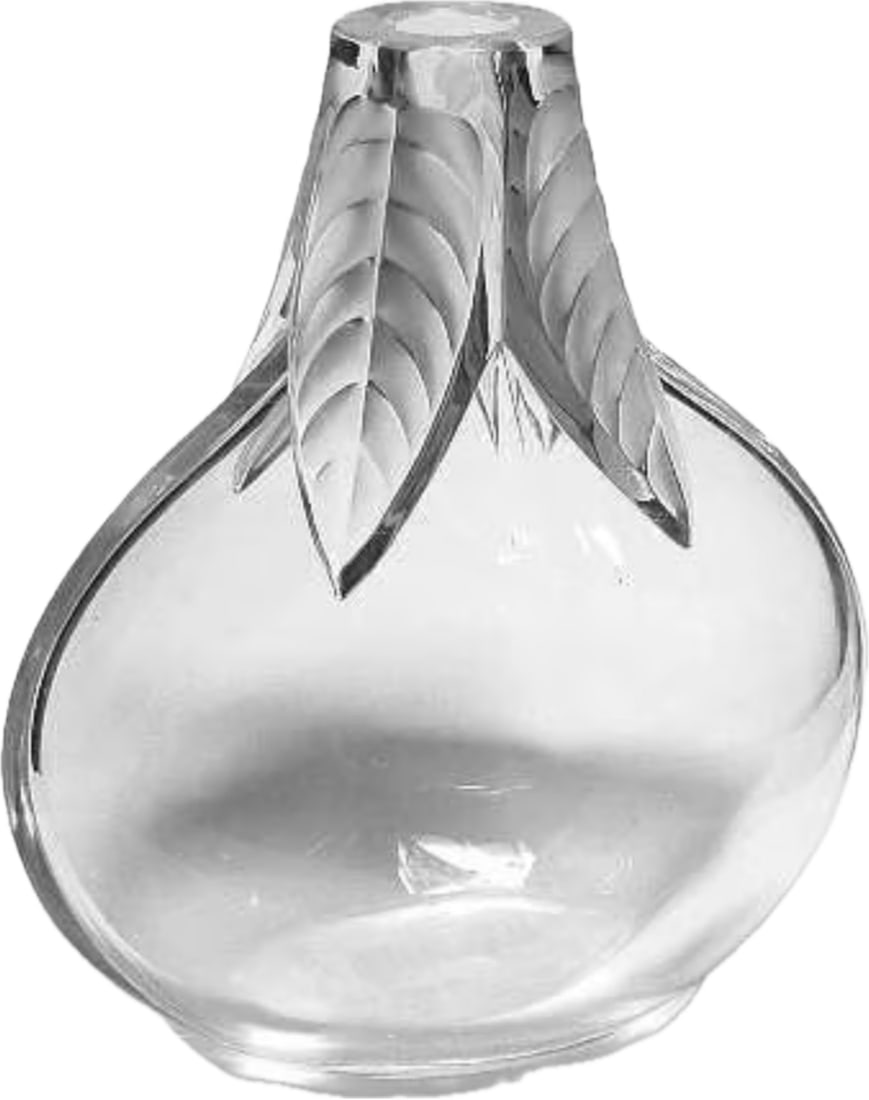 Original signed Lalique France "Osumi" frosted and clear crystal 7 inch vase (1 of 5)