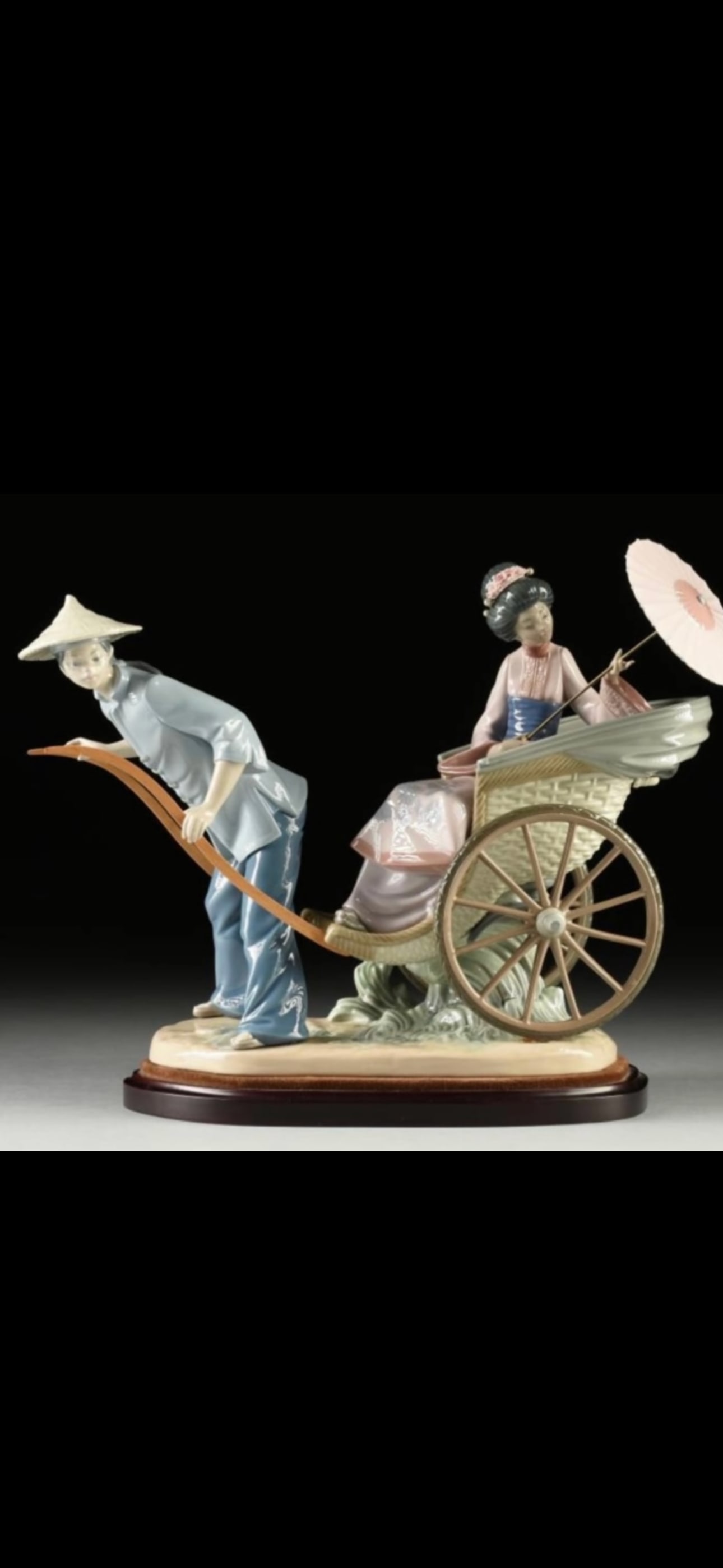Large retired Lladró porcelain figurine titled "A Rickshaw Ride“ (1 of 2)