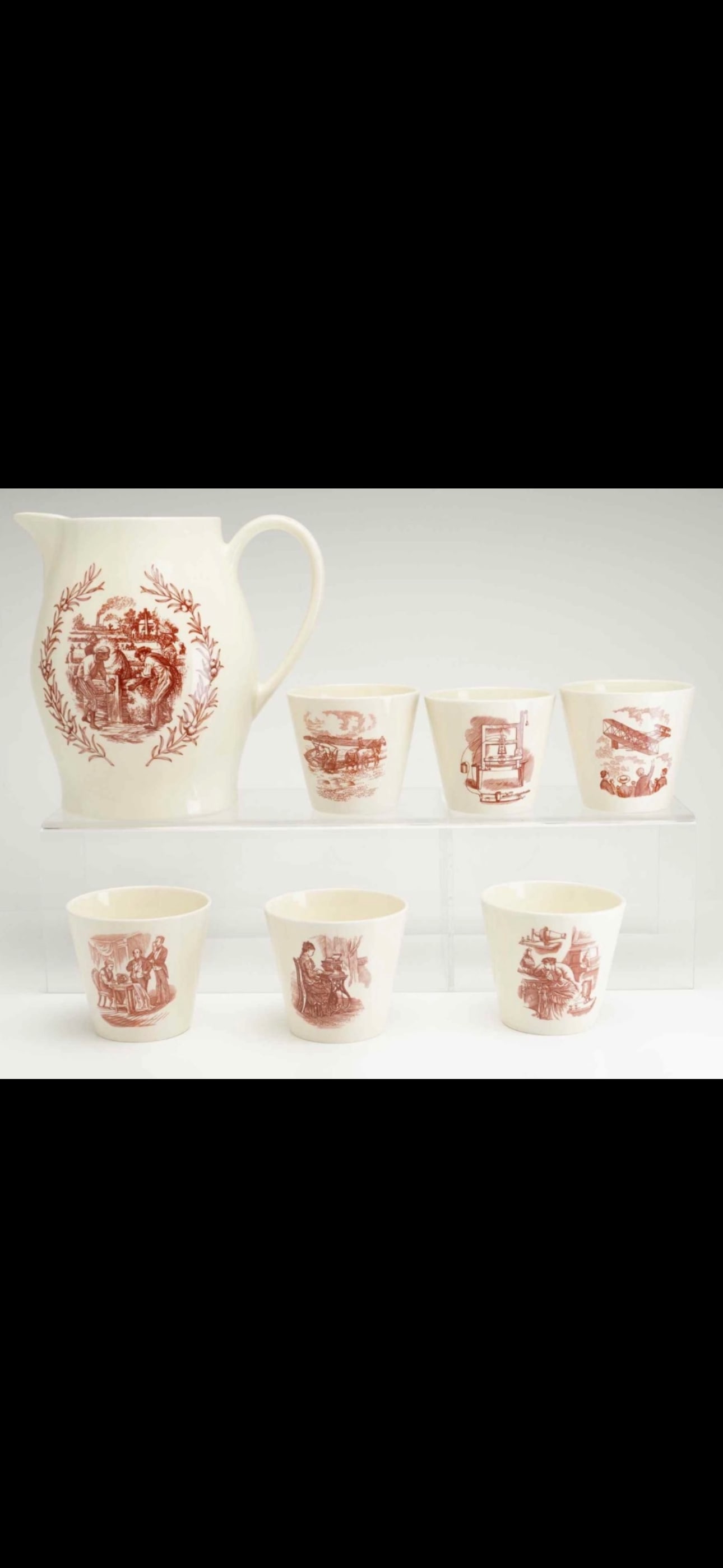 7PC WEDGWOOD C. 1970 JUG AND CUPS STAMPED WEDGWOOD WITH RUBIN COLLECTION (1 of 6)