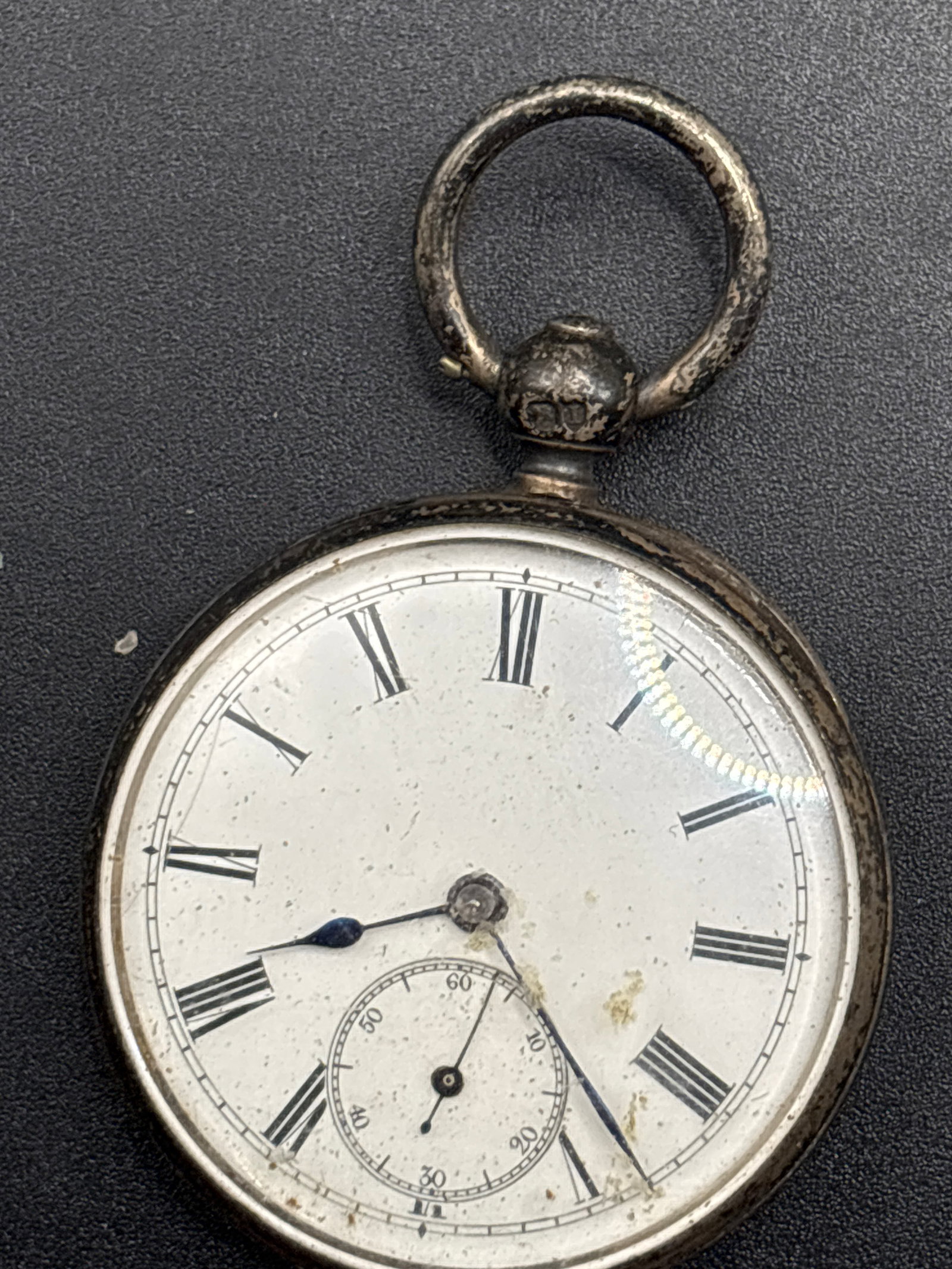 Rare Longines Baume English silver 19th-century sterling silver pocket watch: English silver 19th-century sterling silver pocket watch, commonly featuring a key-wind mechanism.The design typically includes a white porcelain dial with black Roman numerals and a subsidiary second