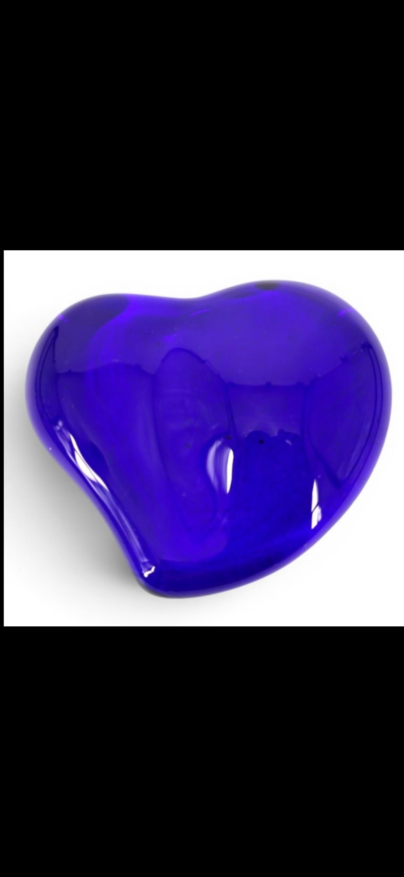Elsa Peretti for Tiffany & Co Cobalt Blue Heart Glass: Elsa Peretti for Tiffany & Co Cobalt Blue Heart GlassPaperweight. Signed.Measures 3-1/2" × 4"Condition: Good condition.