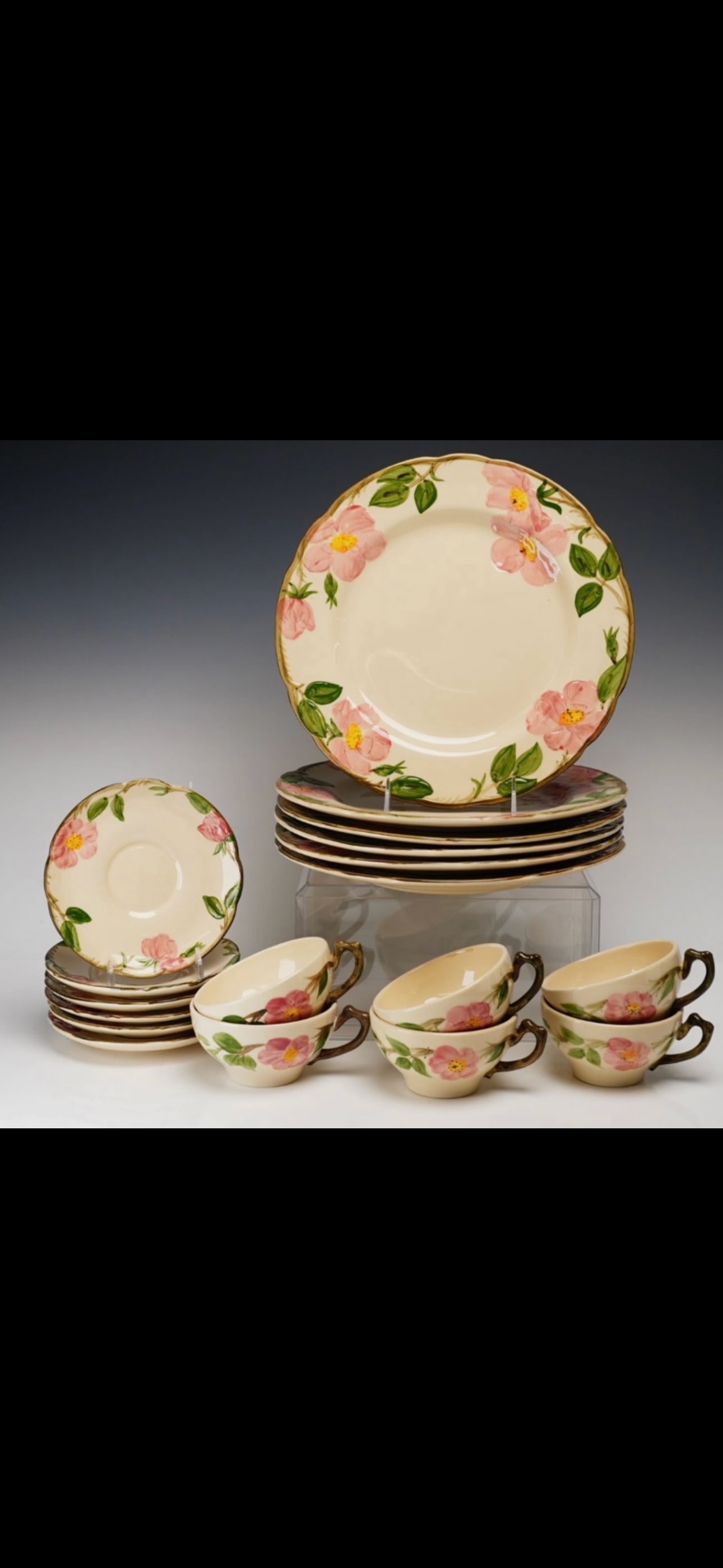 vintage eighteen piece Franciscan Desert Rose earthenware dinner Set (1 of 4)