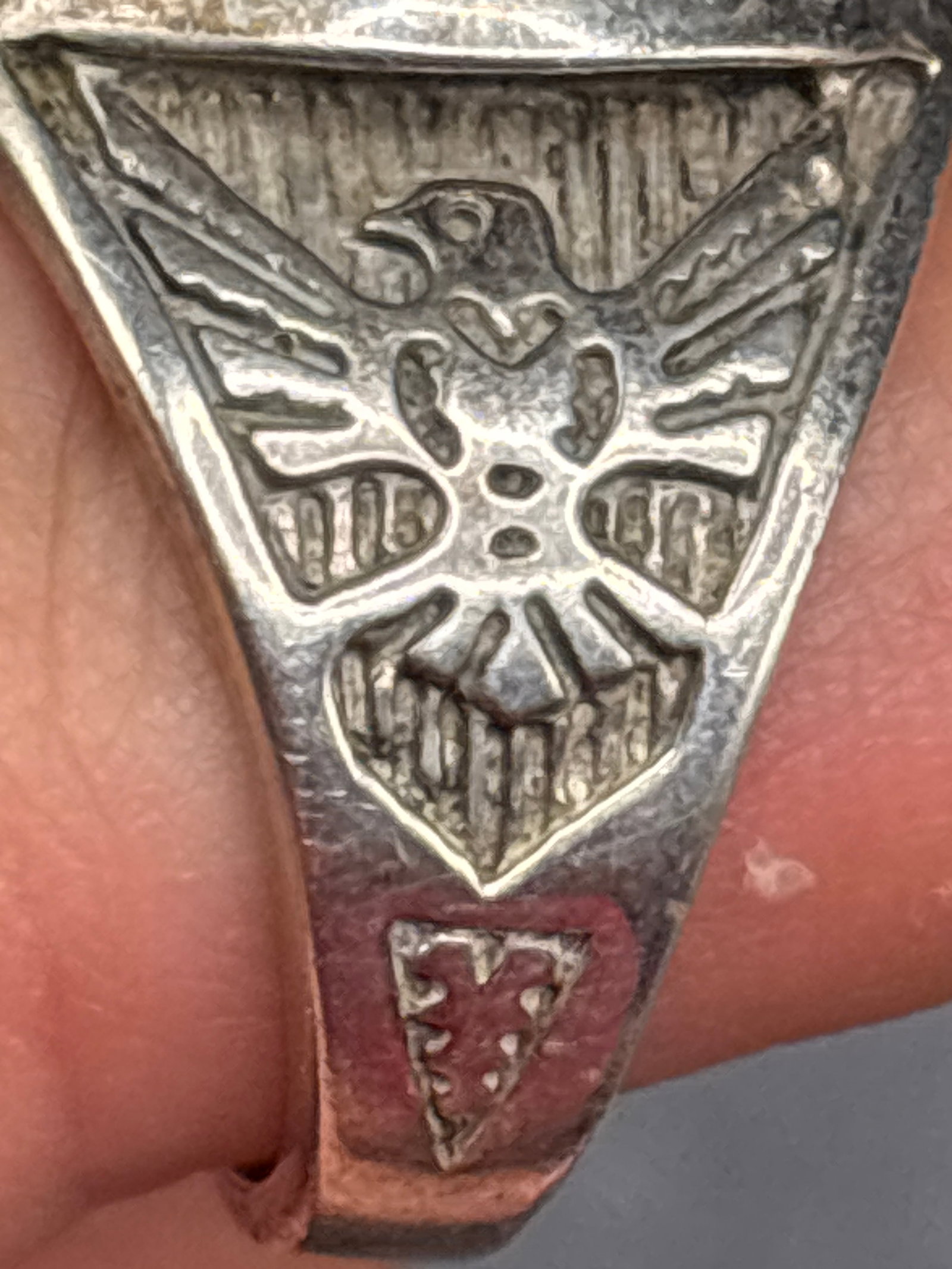 vintage Southwestern-style sterling silver abalone shell signet ring - 3