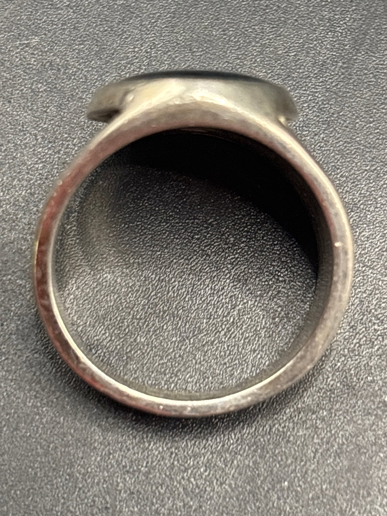 vintage Southwestern-style sterling silver abalone shell signet ring - 5