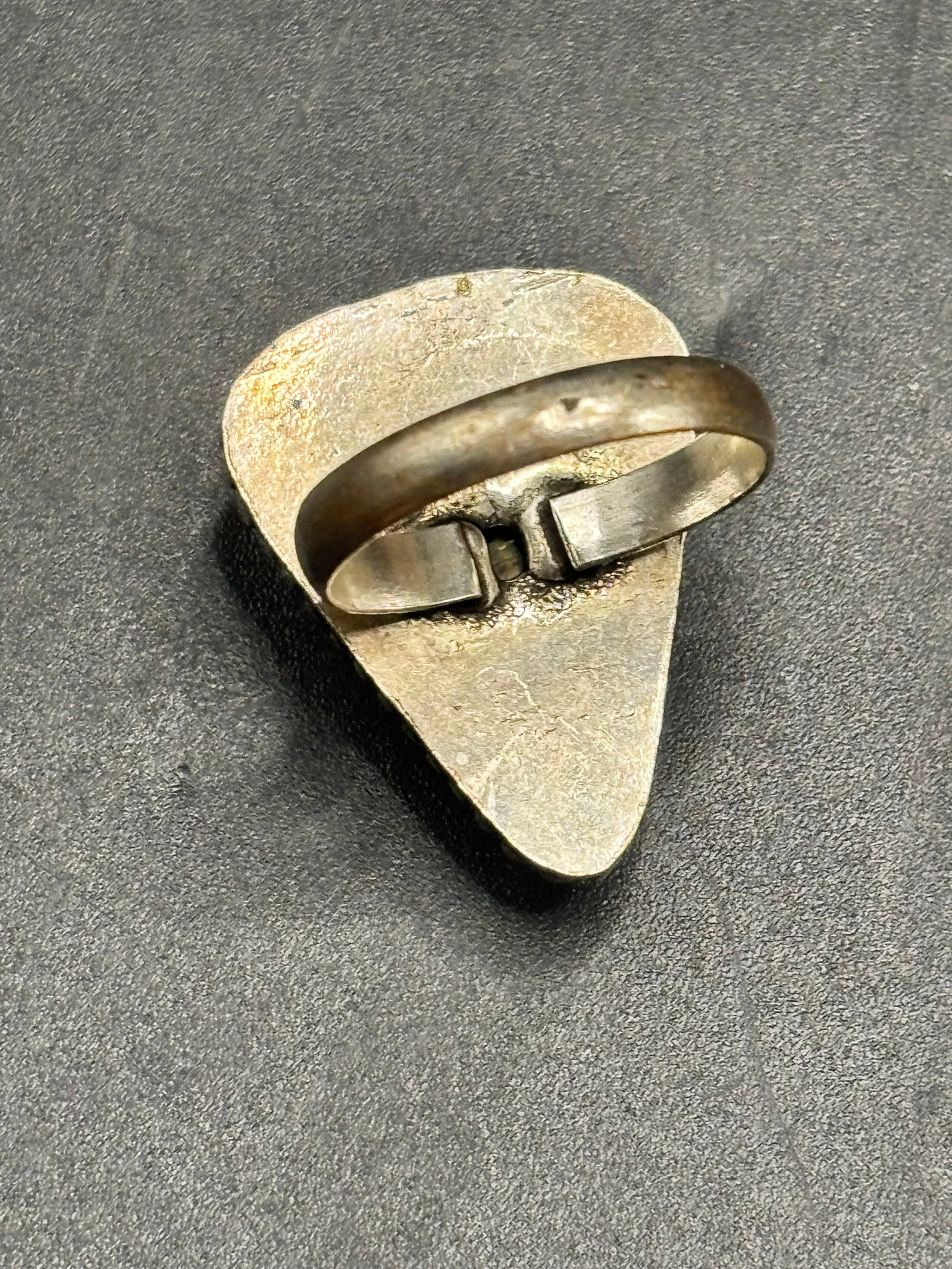vintage sterling triangular labradorite statement ring - 5