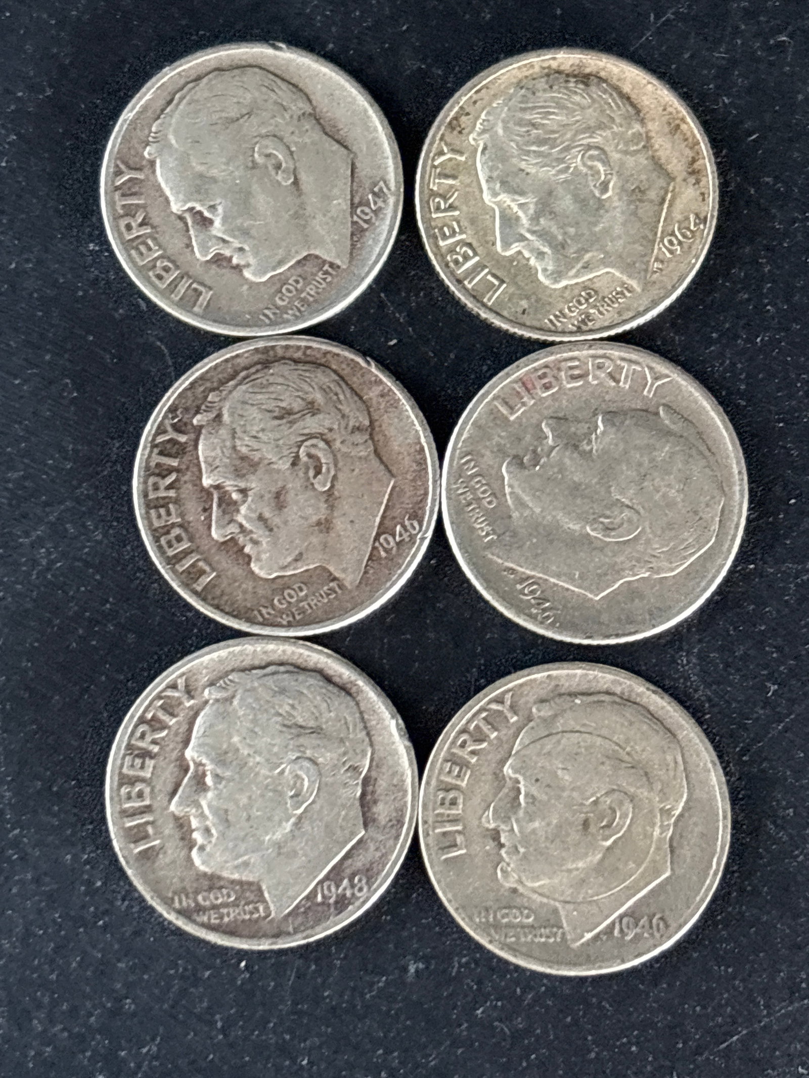 Nineteen silver Roosevelt U.S. Dimes - 3