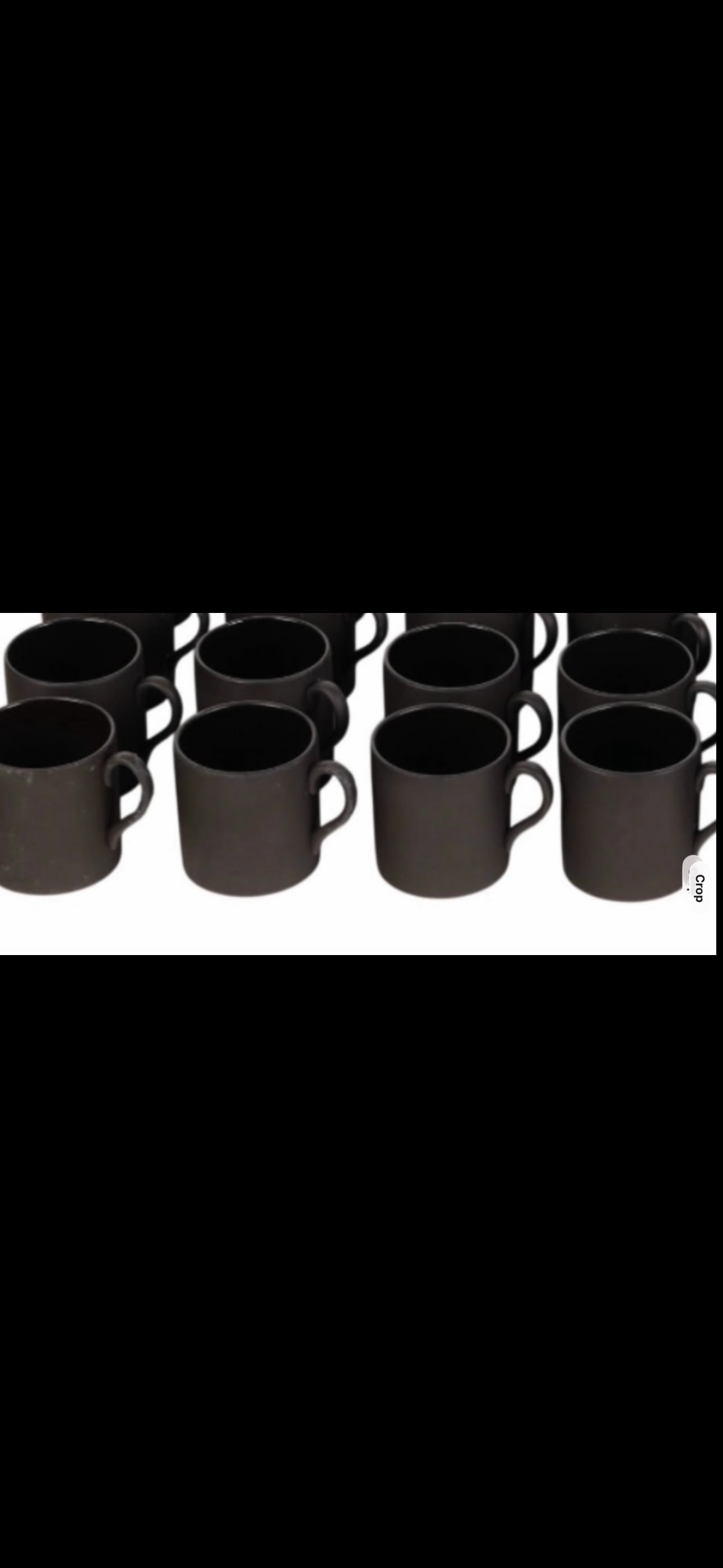 Set of eight mid-century Wedgwood Black Basalt demitasse espresso cups and saucerS (1 of 3)