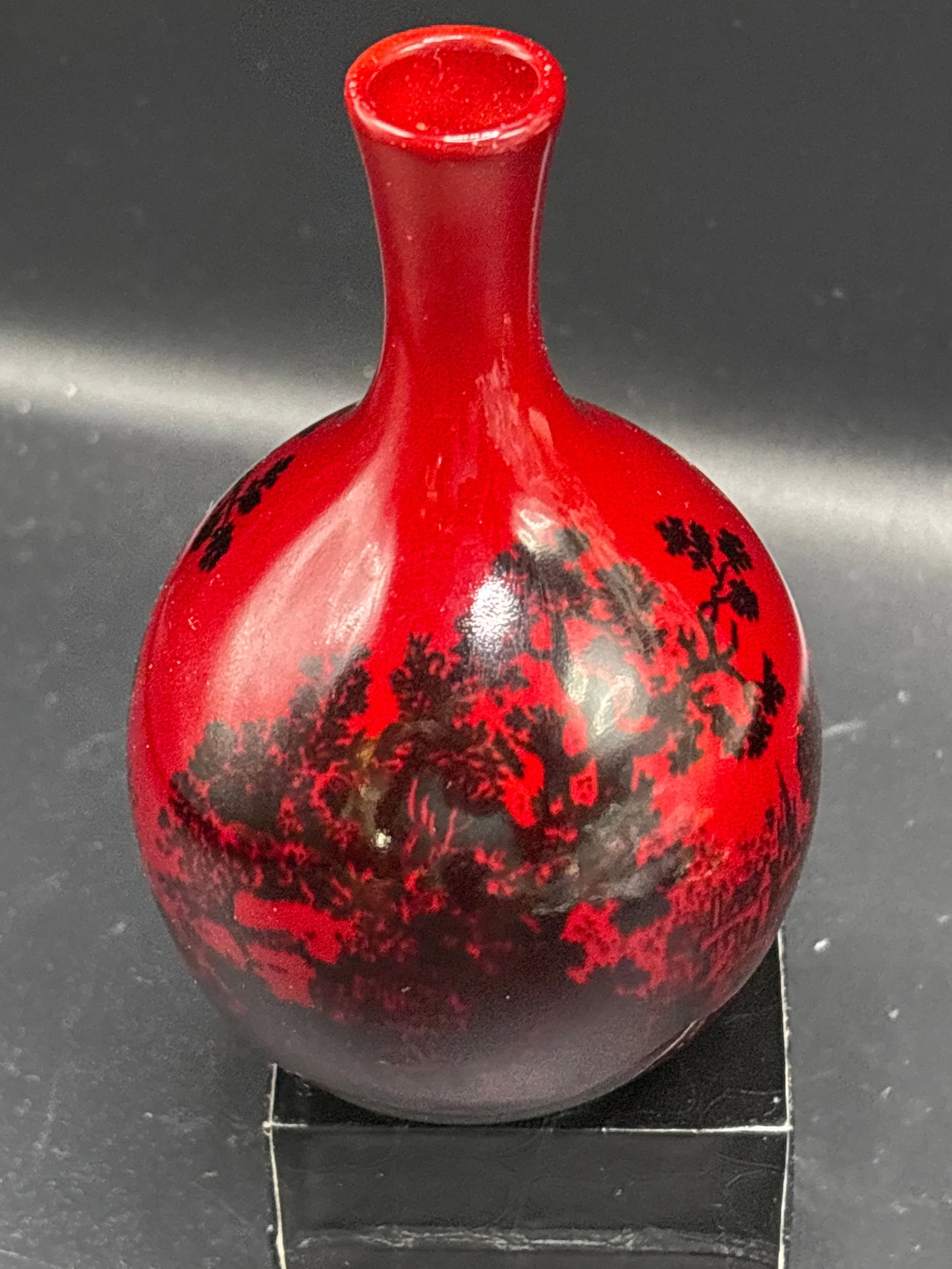 Antique Royal Doulton England Flambe Red Glazed Miniature Cabinet Bud Vase (1 of 6)