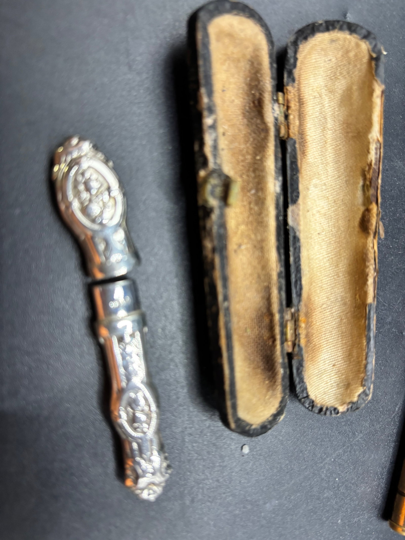 A silver toothpick holding case in fitted box - 2