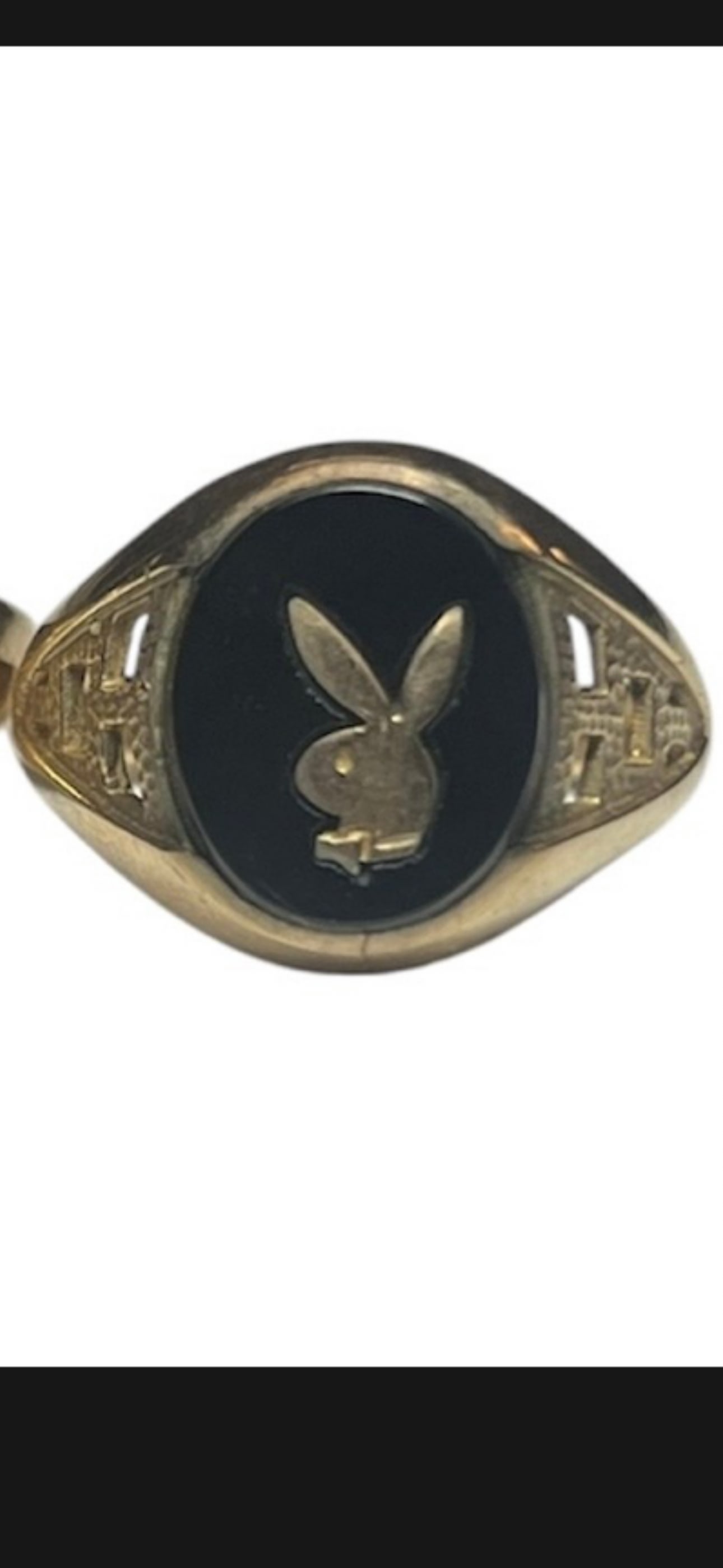 playboy 9ct gold ring, sizes Q & N, (1 of 1)