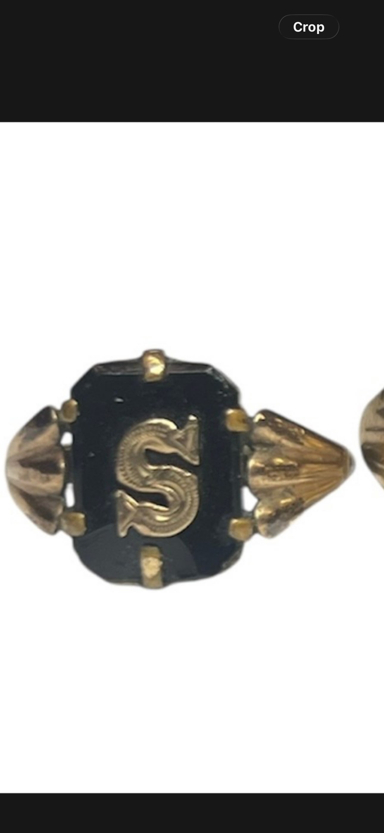 Rolled gold "S" initial ring: Rolled gold "S" initial ring