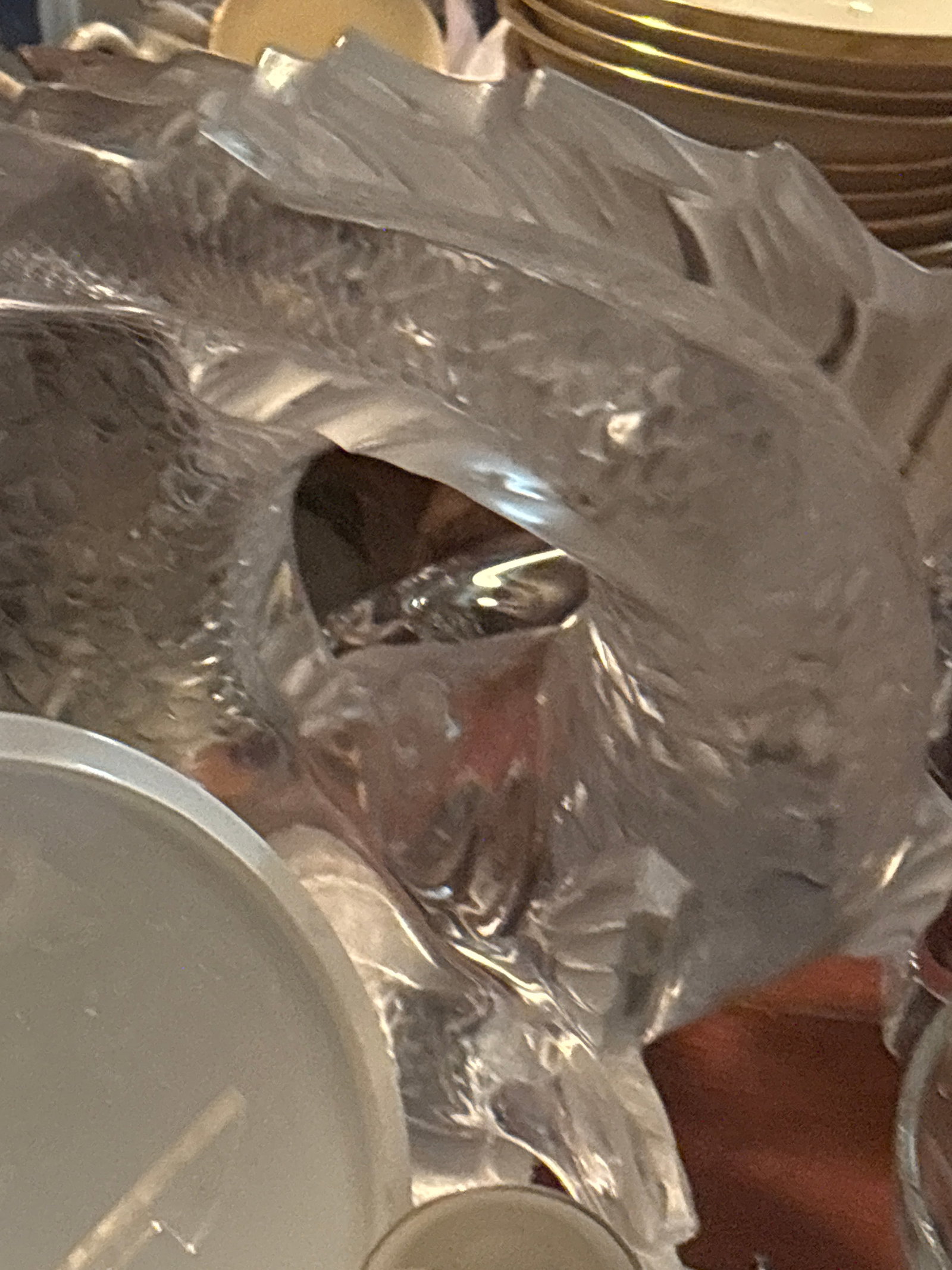 As is authentic Lalique Crystal Double Fish Sculpture (also known as Deux Poissons): authentic Lalique Crystal Double Fish Sculpture (also known as Deux Poissons).Originally designed by Marc Lalique in 1953, this iconic mid-century design depicts two intertwined Koi carp springing fro
