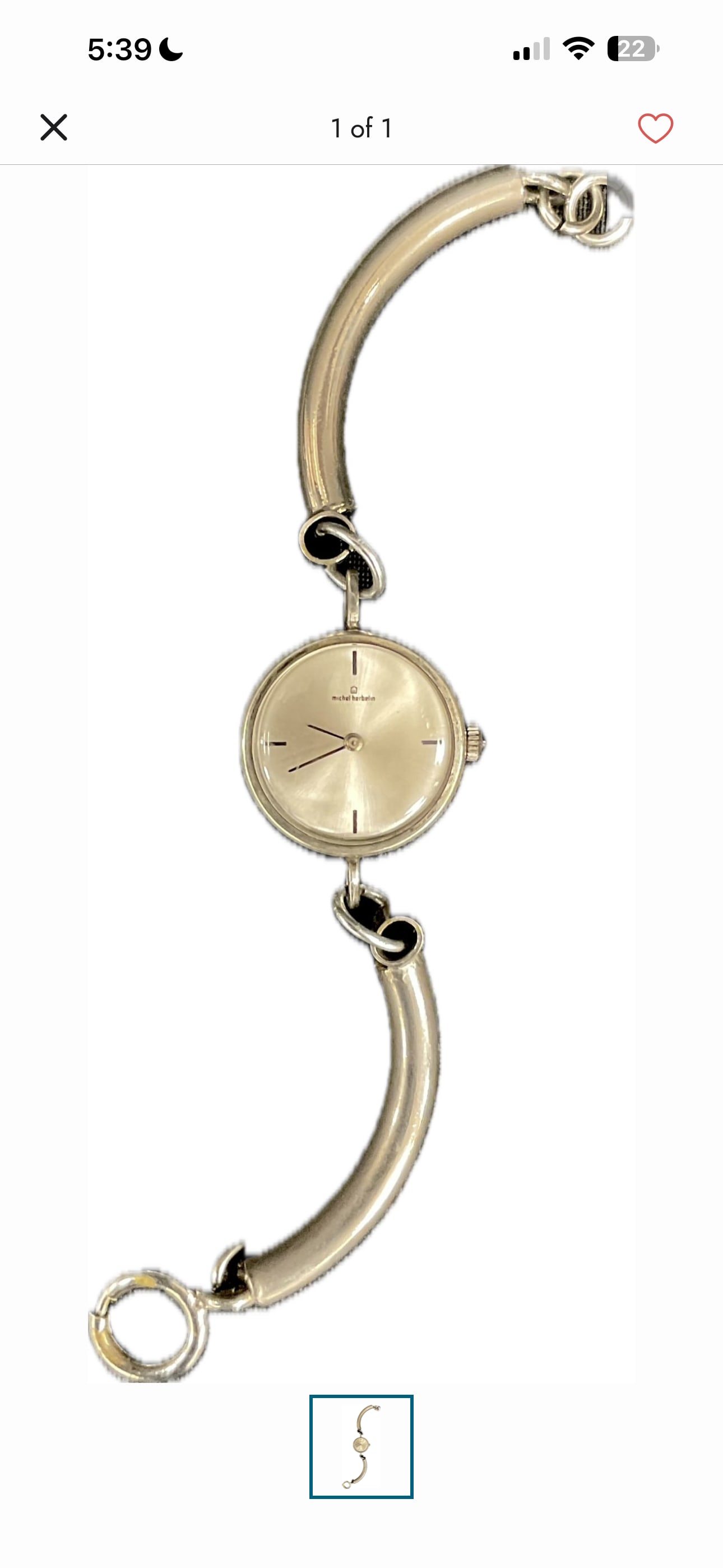 A Michel Herbelin 800 silver cased ladies bracelet watch; 24.6 grams: A Michel Herbelin 800 silver cased ladies bracelet watch, stamped 800, tubular metal strap, 24.6g