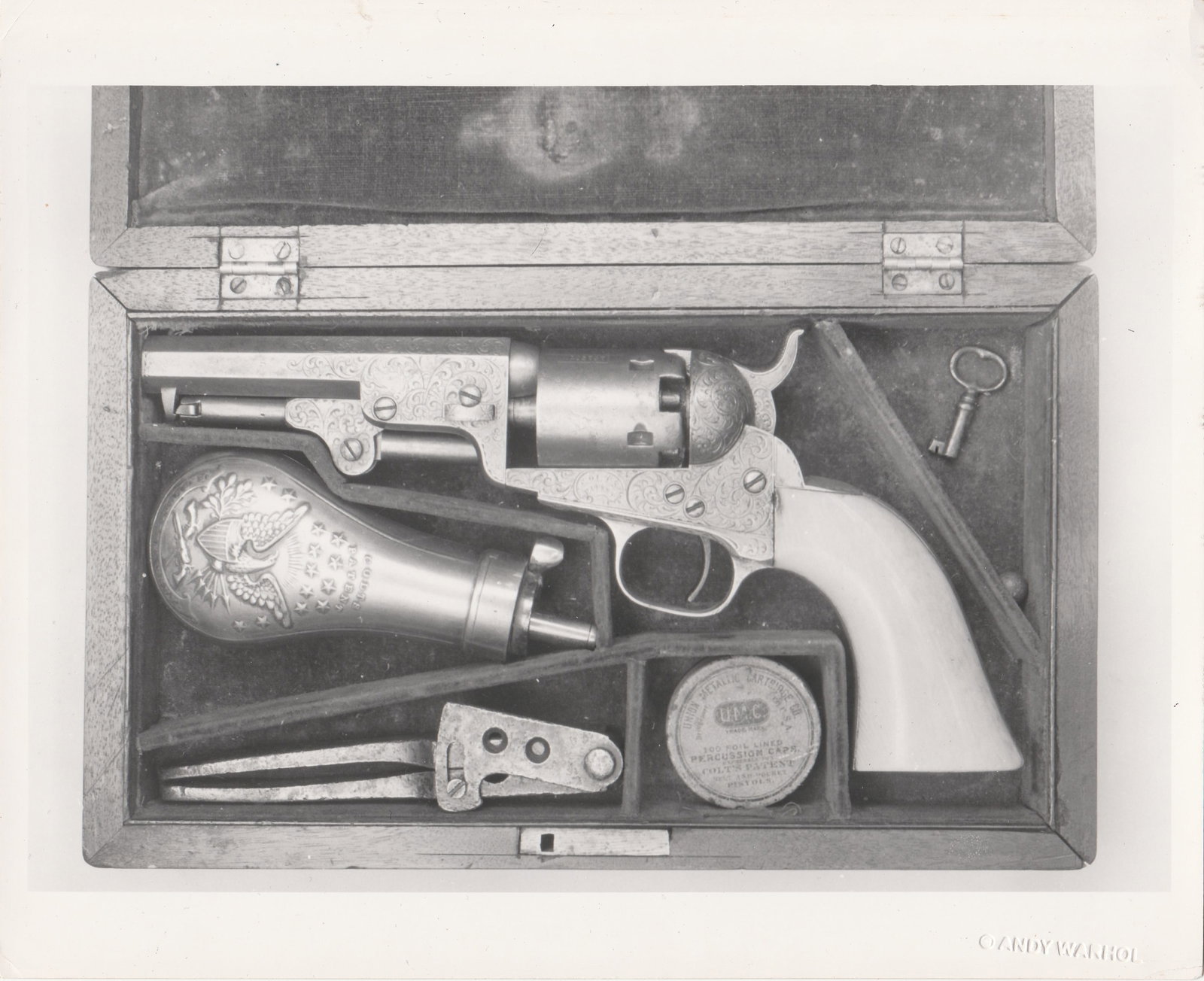 Andy Warhol (1928 - 1987), Colt Patent Cowboy Revolver Gun, A08452, 1970s: Andy Warhol (1928 - 1987), Colt Patent Cowboy Revolver Gun, A08452, 1970s, unique silver gelatin, size: 25.5 x 21.5 cm. Stamped by the Estate of Andy Warhol, titled and archive numbered verso and embo