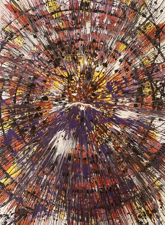 Damien Hirst (1965-), Spin Painting, full sheet, Heart, 2009 (1 of 2)