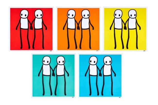 STIK (1980-), Holding Hands suite (x5 signed posters), 2020 (1 of 6)