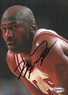 Michael Jordan Signed Photograph: Michael Jordan, Michael Jordan Gazing, H x W: 17.78 x 12.7 cm, digital print, signed on recto.