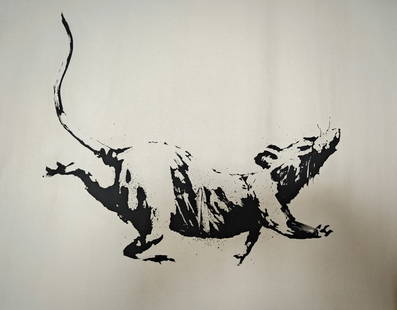 Banksy (1974-), Gross Domestic Product (GDP) Rat, 2019: Banksy (1974-), Gross Domestic Product (GDP) Rat, 2019, H x W: 38.5 x 50.5 cm, silkscreen screenprint on low GSM paper.