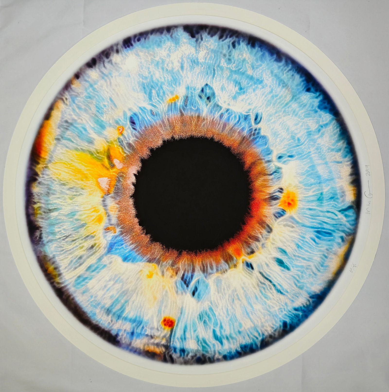 Marc Quinn (1964-), Aragonitesphere, 2019: Marc Quinn (1964-), Aragonitesphere, 2019, D: 80.0 cm, pigment print with screenprinted details. This work is signed and dated on recto by the artist in pencil. Sold unframed.