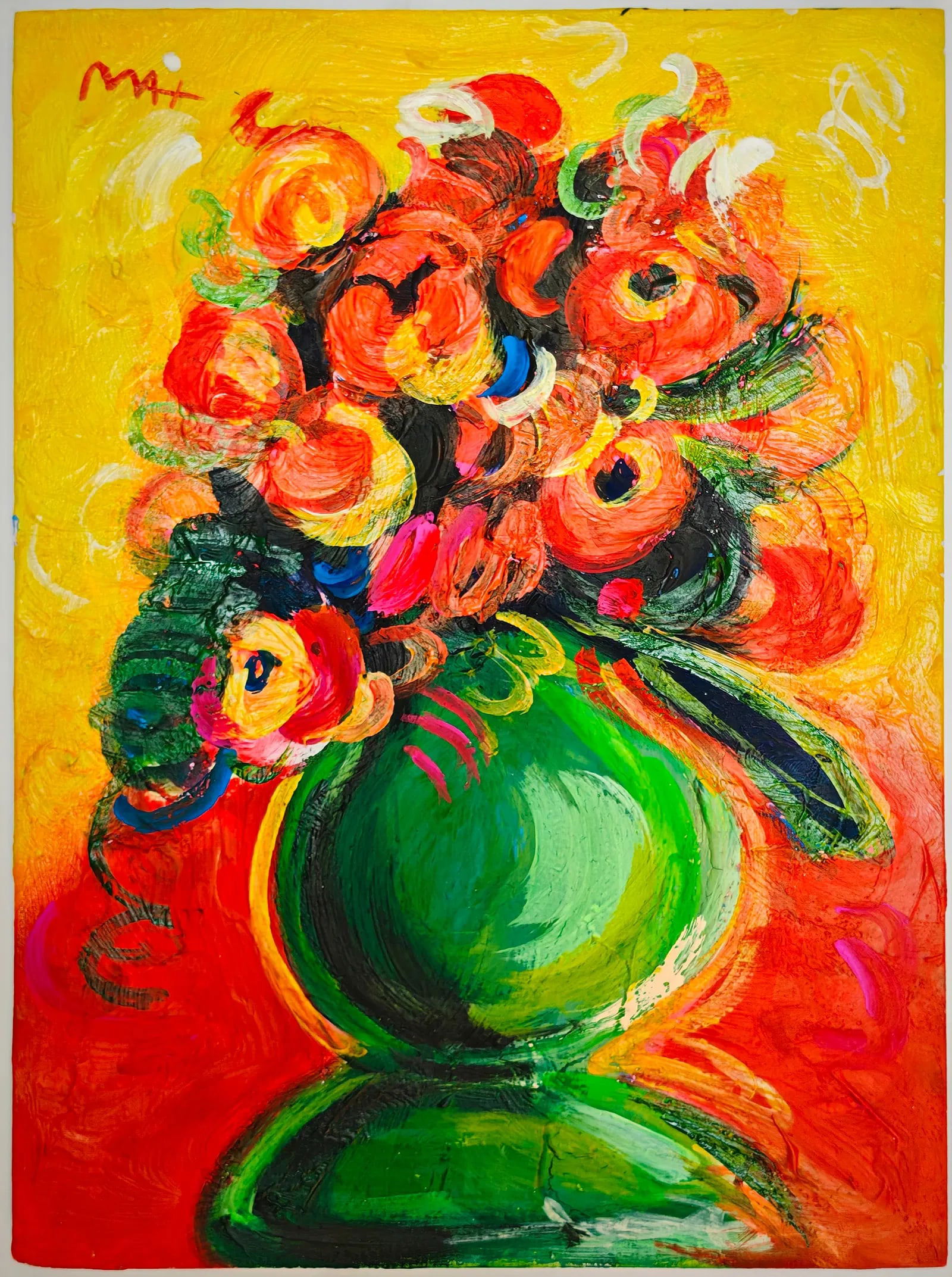 Peter Max (1937-), Vase of Flowers Ver. VI, 21st century (1 of 3)