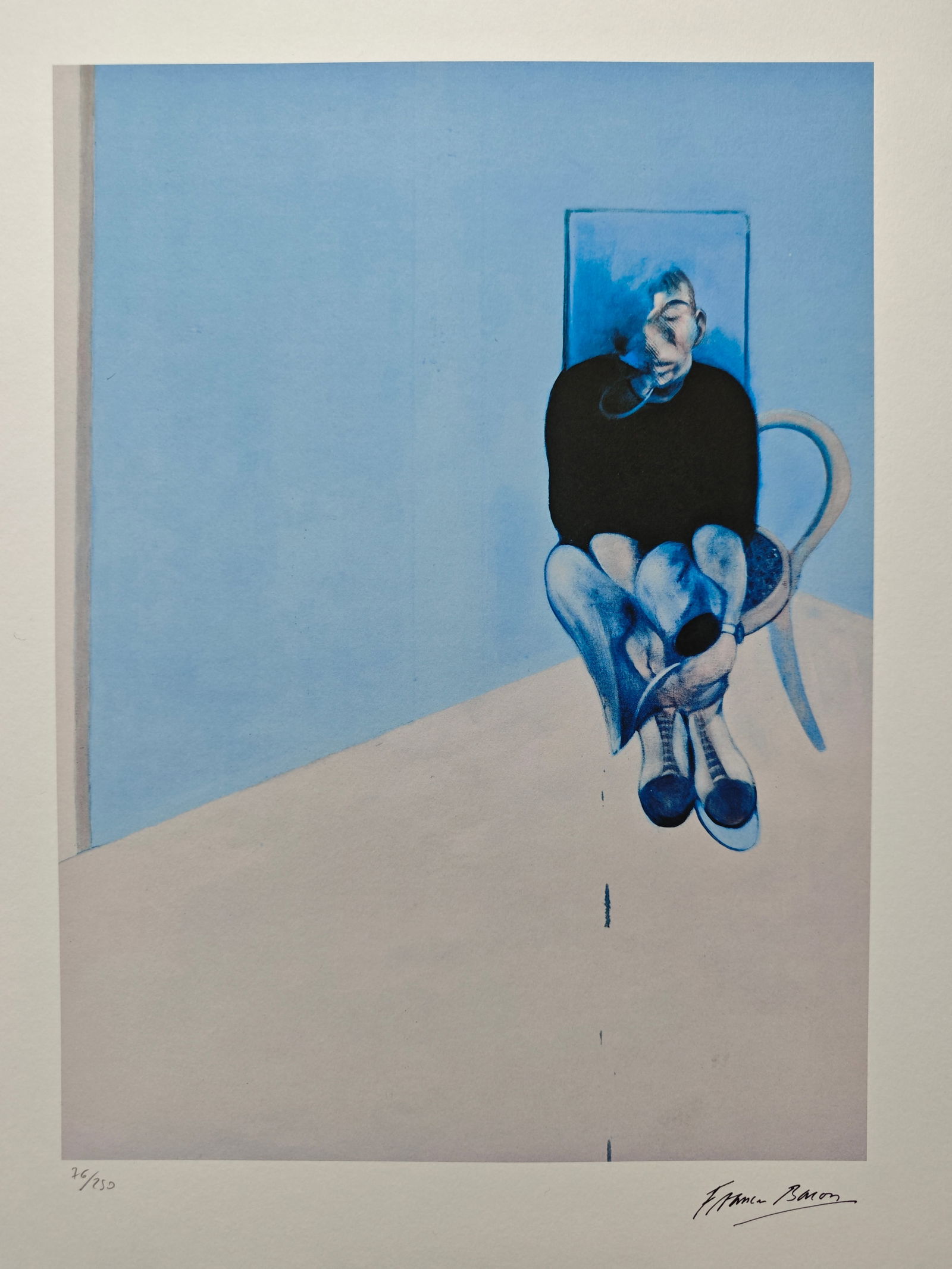 Francis Bacon (1909-1992), Study for Self-Portrait, 1982: Francis Bacon (1909-1992), Study for Self-Portrait, 1982 (printed later), H x W: 65 x 50 cm, lithographic print. The work is signed by the artist and numbered on recto, and bears the publisher's blind